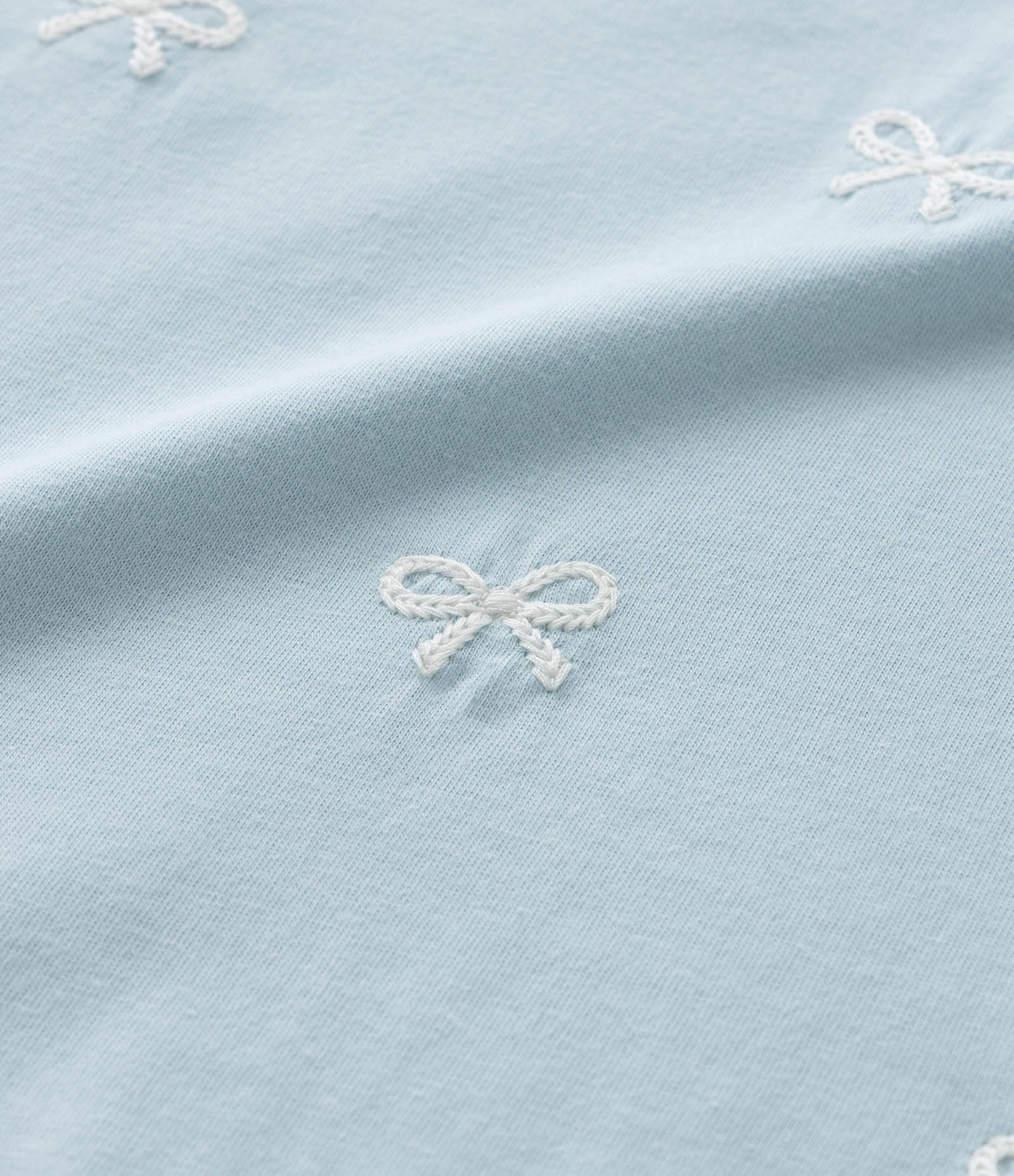 Blusa Cropped Infantil com Bordado Laços - Tam 5 a 14 Anos Azul 4