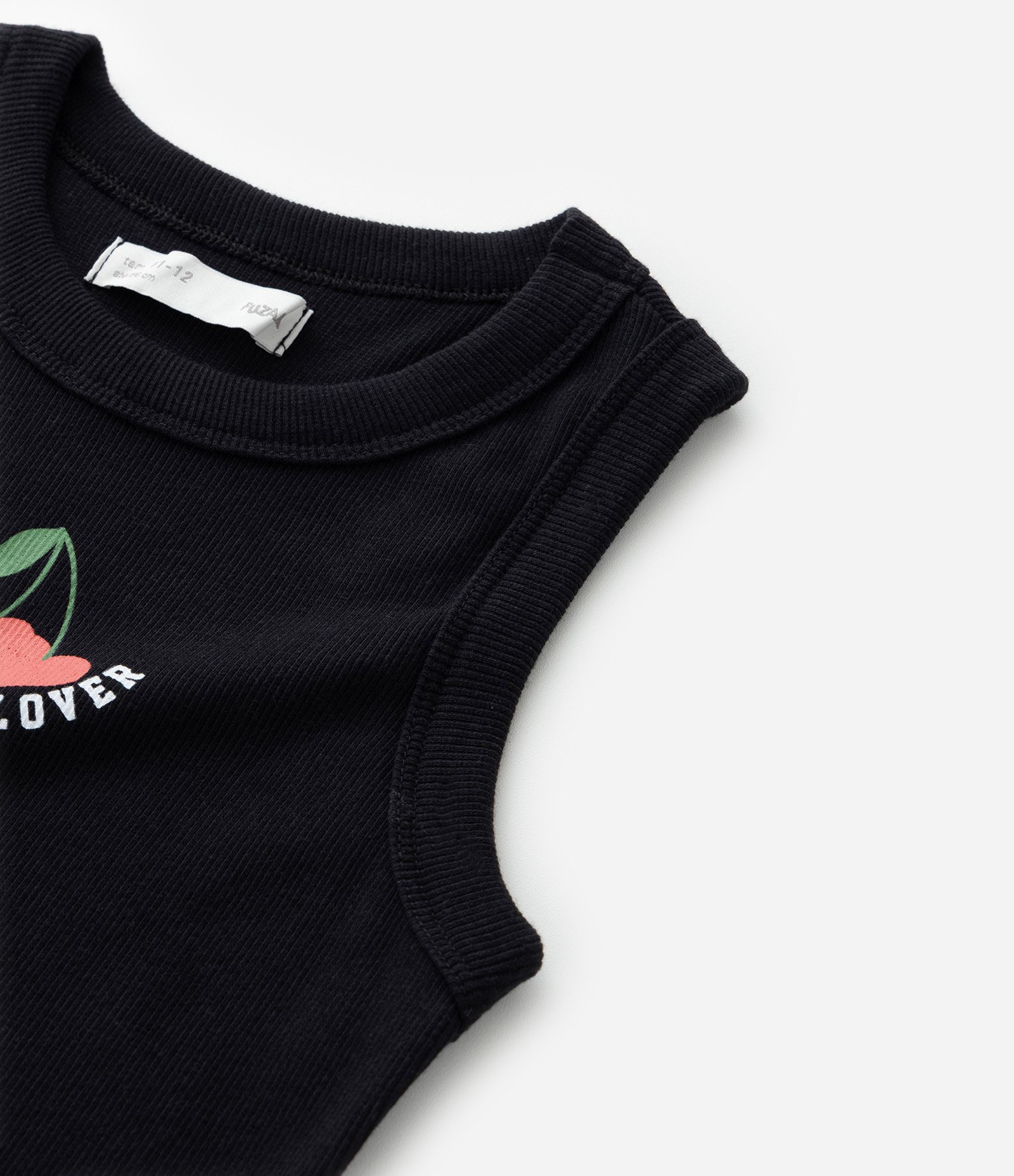 Vestido Infantil em Ribana com Estamoa Cereja - Tam 5 a 14 Anos Preto 5