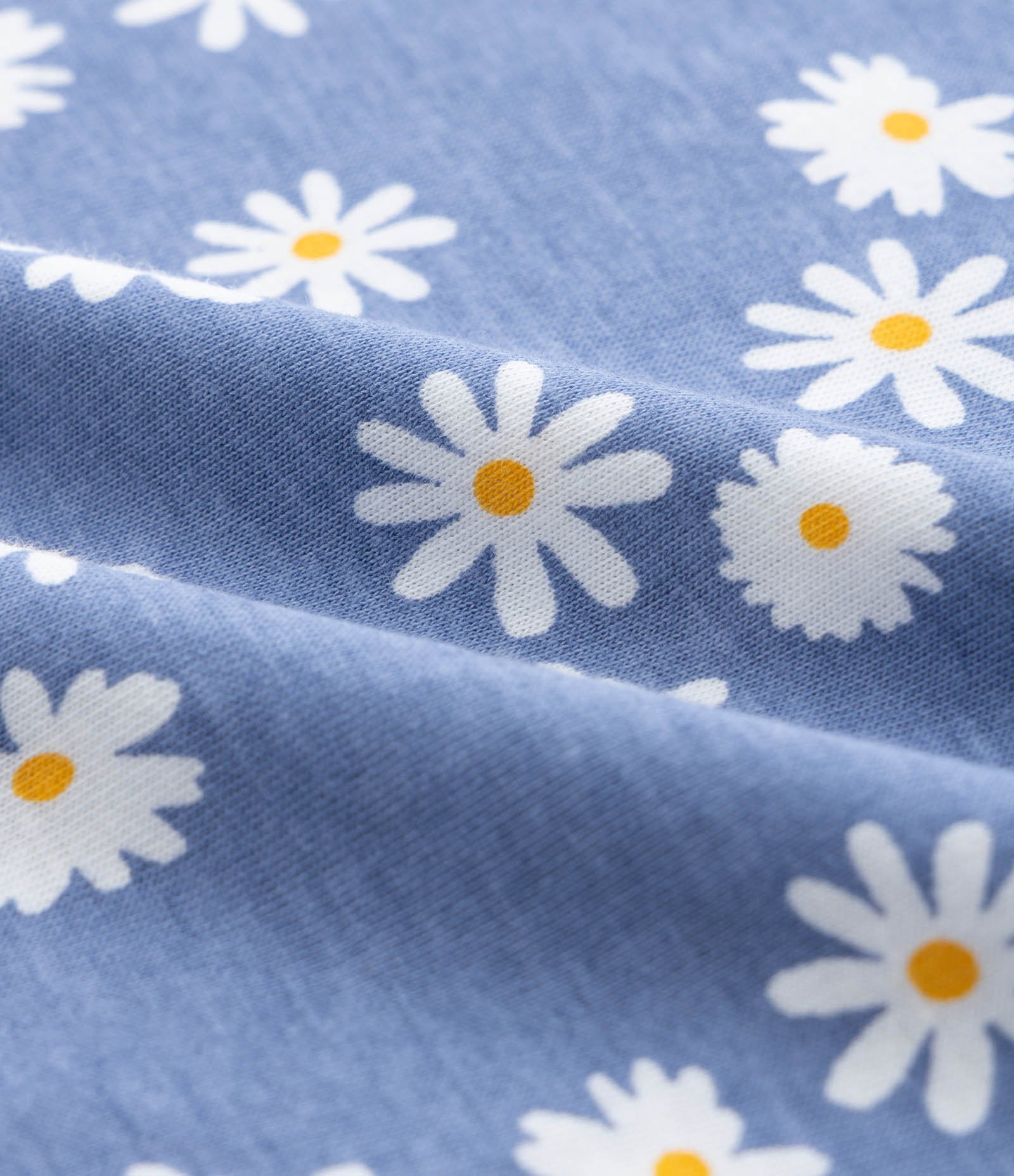 Vestido Infantil com Babadinho e Estampa Floral - Tam 5 a 14 Anos Azul 3