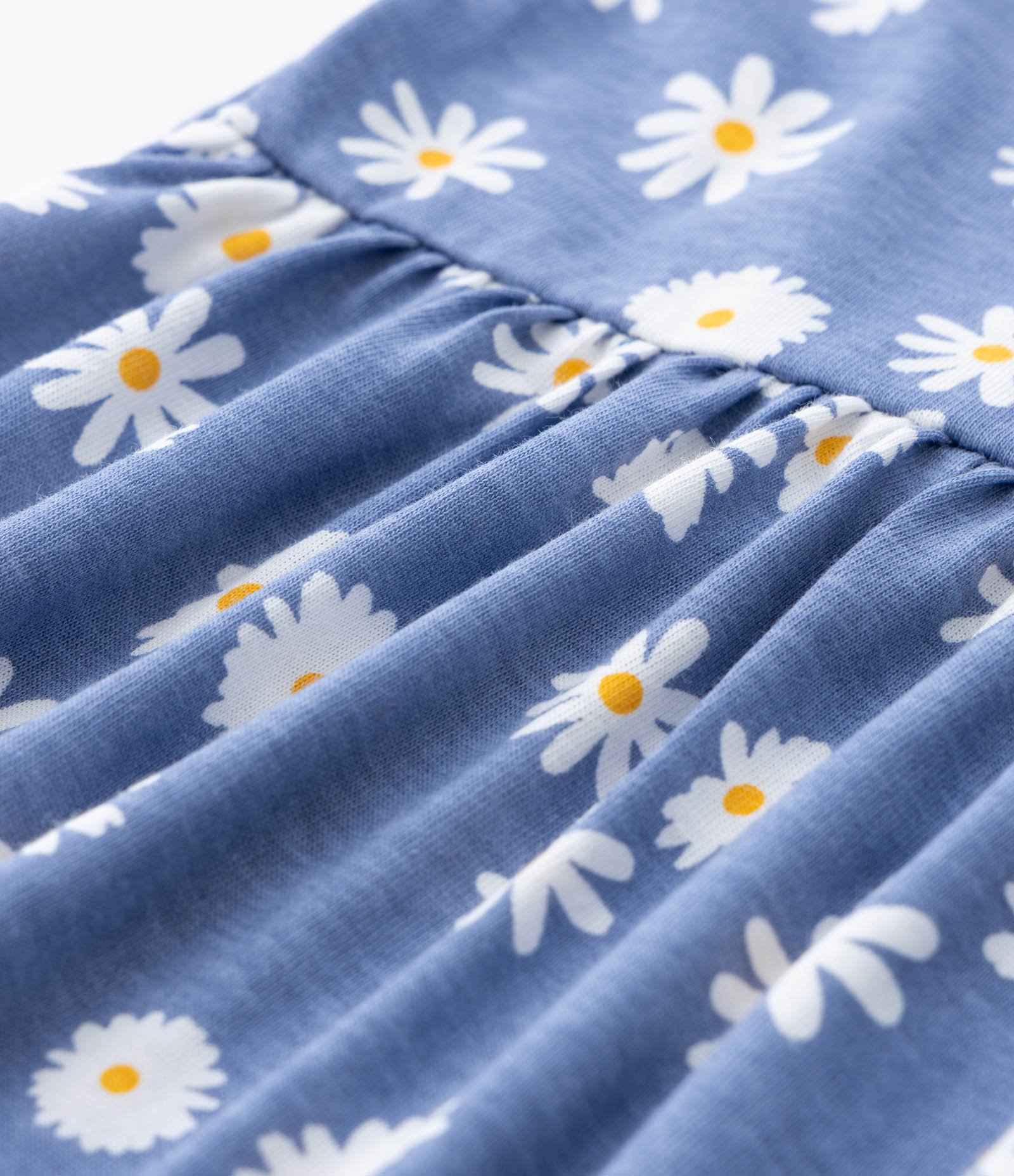 Vestido Infantil com Babadinho e Estampa Floral - Tam 5 a 14 Anos Azul 4