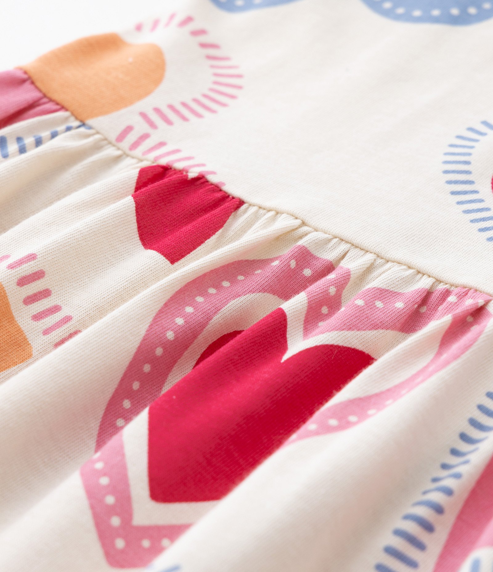 Vestido Infantil com Estampa Corações - Tam 5 a 14 Anos Bege 3