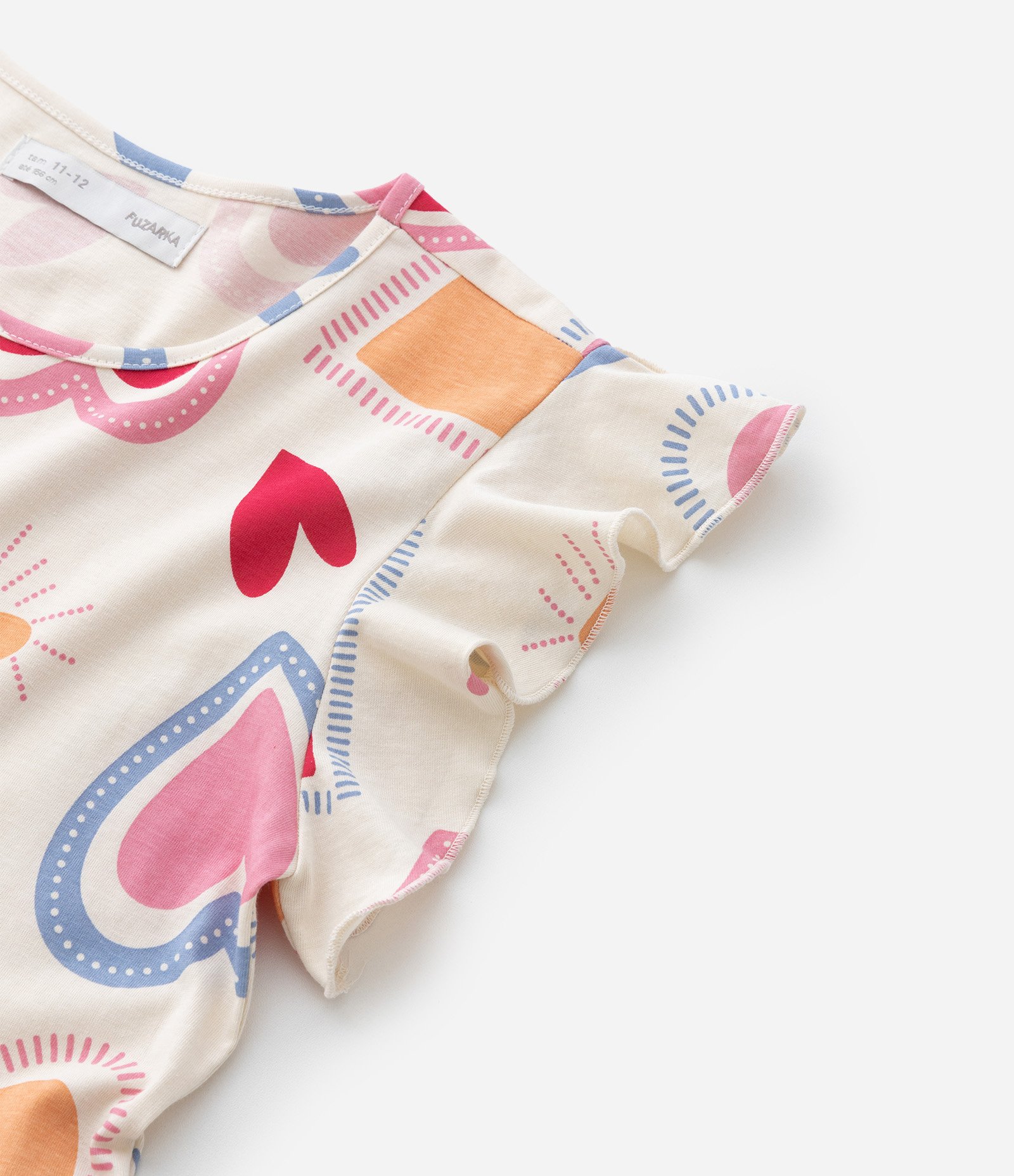 Vestido Infantil com Estampa Corações - Tam 5 a 14 Anos Bege 4