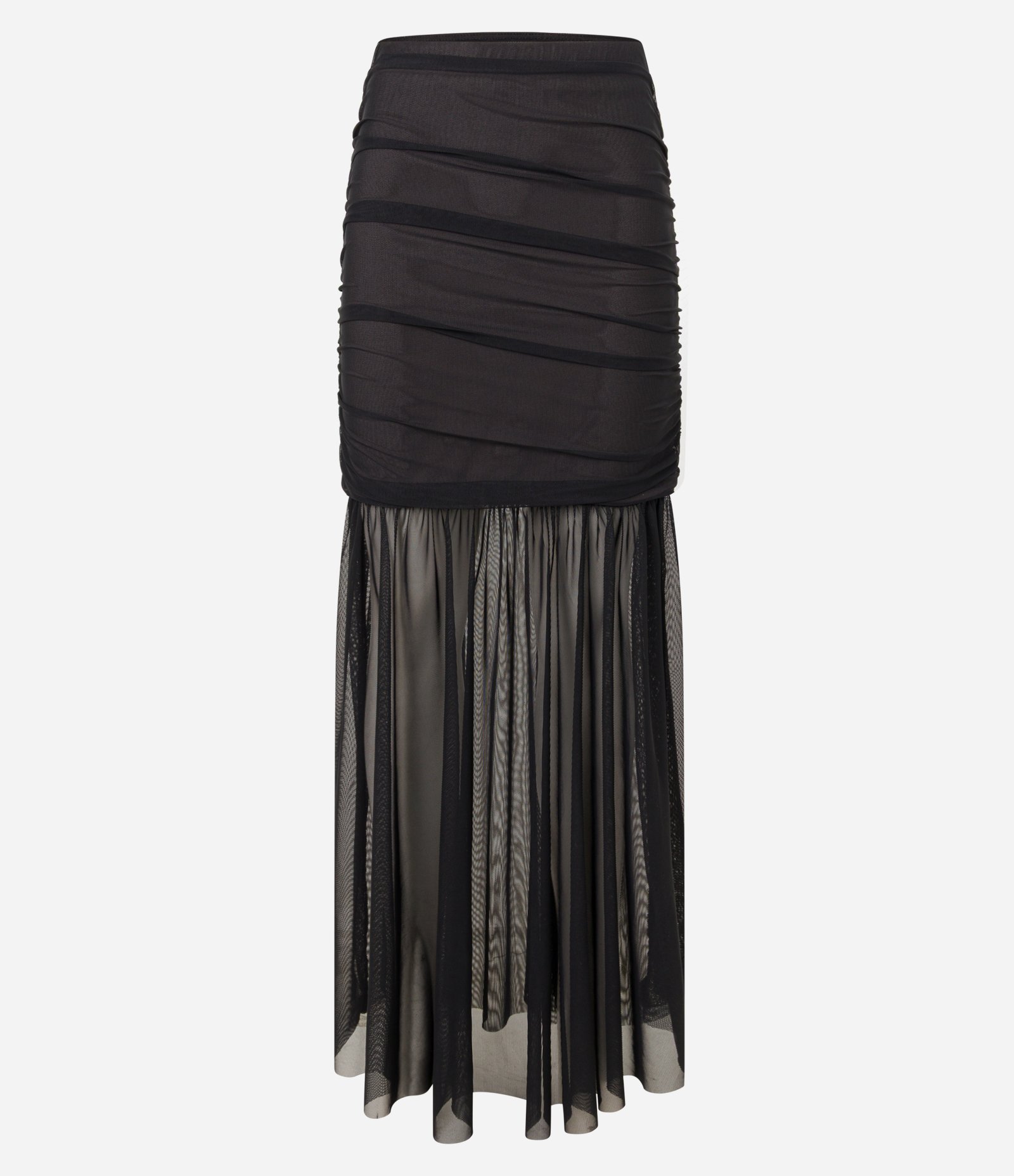 Saia Longa em Tule com Forro Curto Preto 6