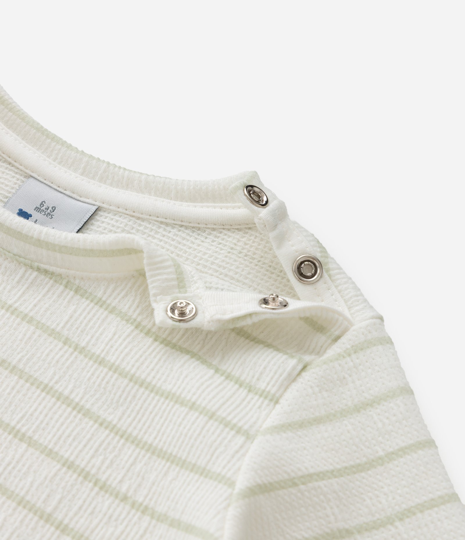 Conjunto Infantil com Estampa de Listras Texturizado - Tam 0 a 18 Meses Verde 11