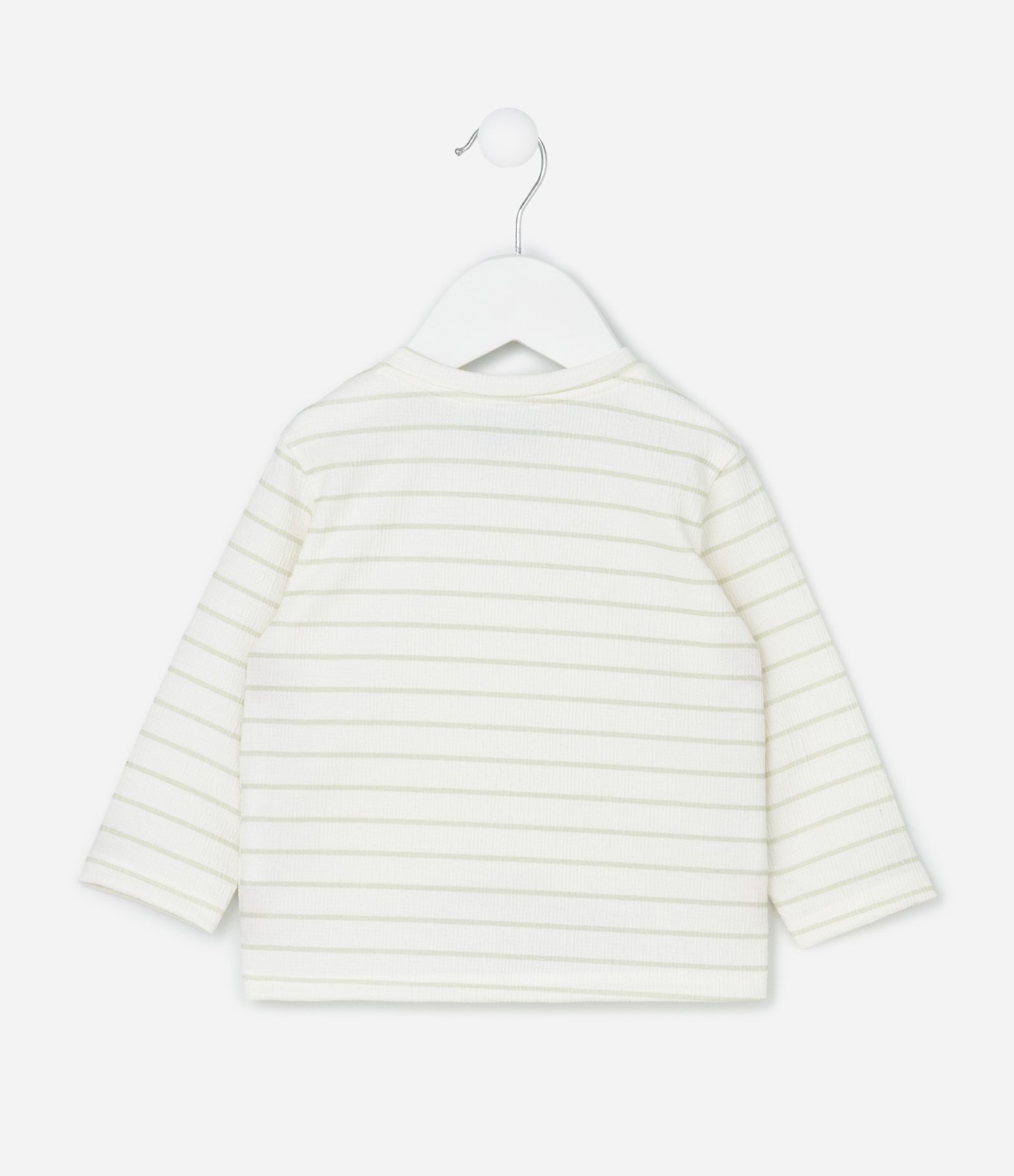 Conjunto Infantil com Estampa de Listras Texturizado - Tam 0 a 18 Meses Verde 4