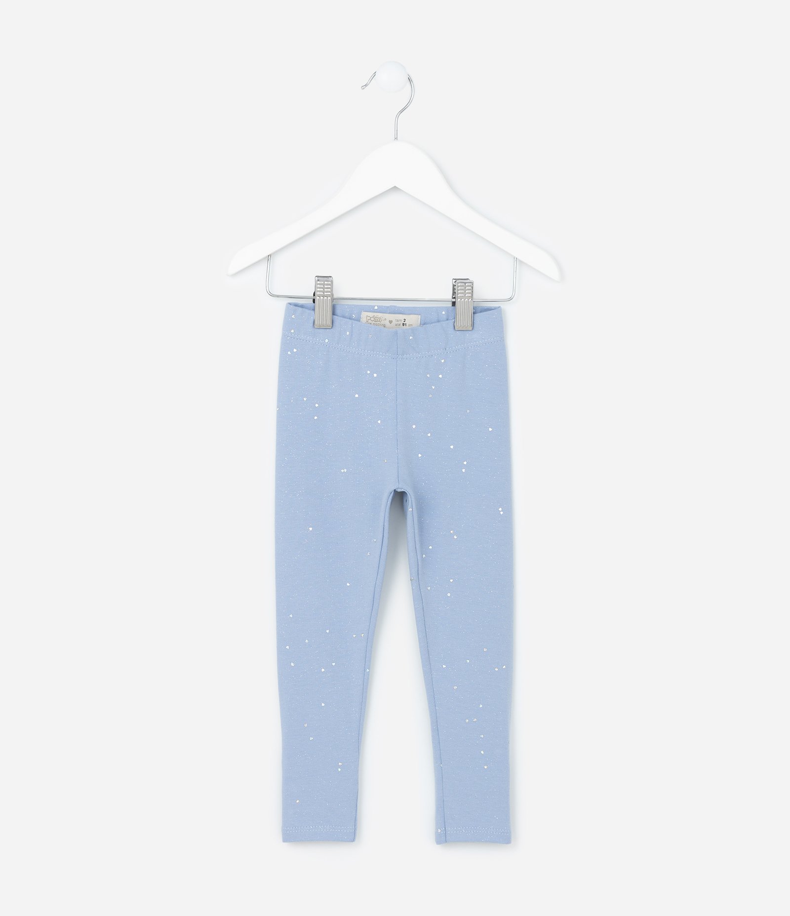 Calça Legging Infantil em Cotton com Brilhinhos - Tam 1 A 5 Anos Lilás 2