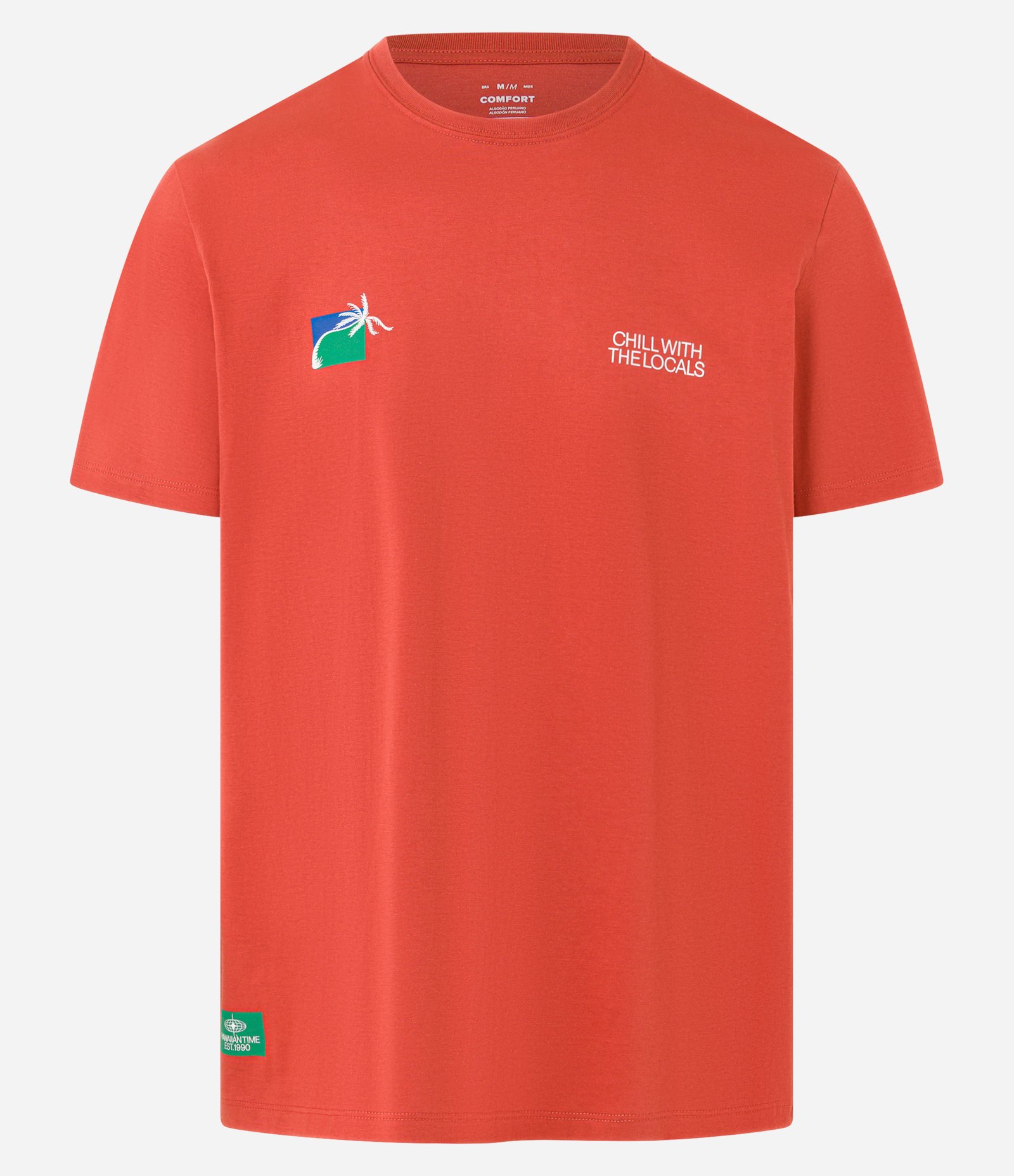 Camiseta Comfort em Algodão Peruanos com Estampa de Praia Marrom 6