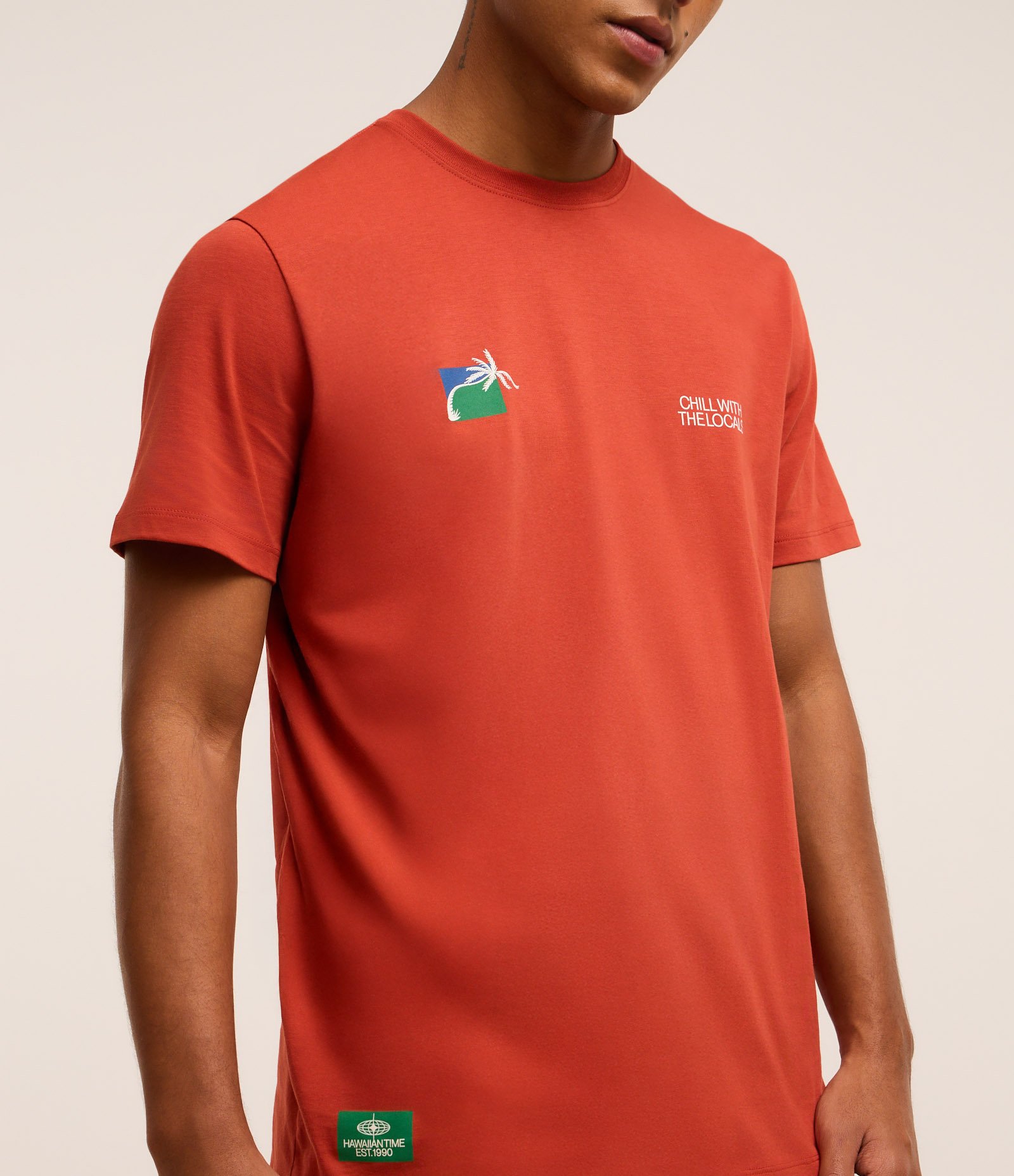 Camiseta Comfort em Algodão Peruanos com Estampa de Praia Marrom 4