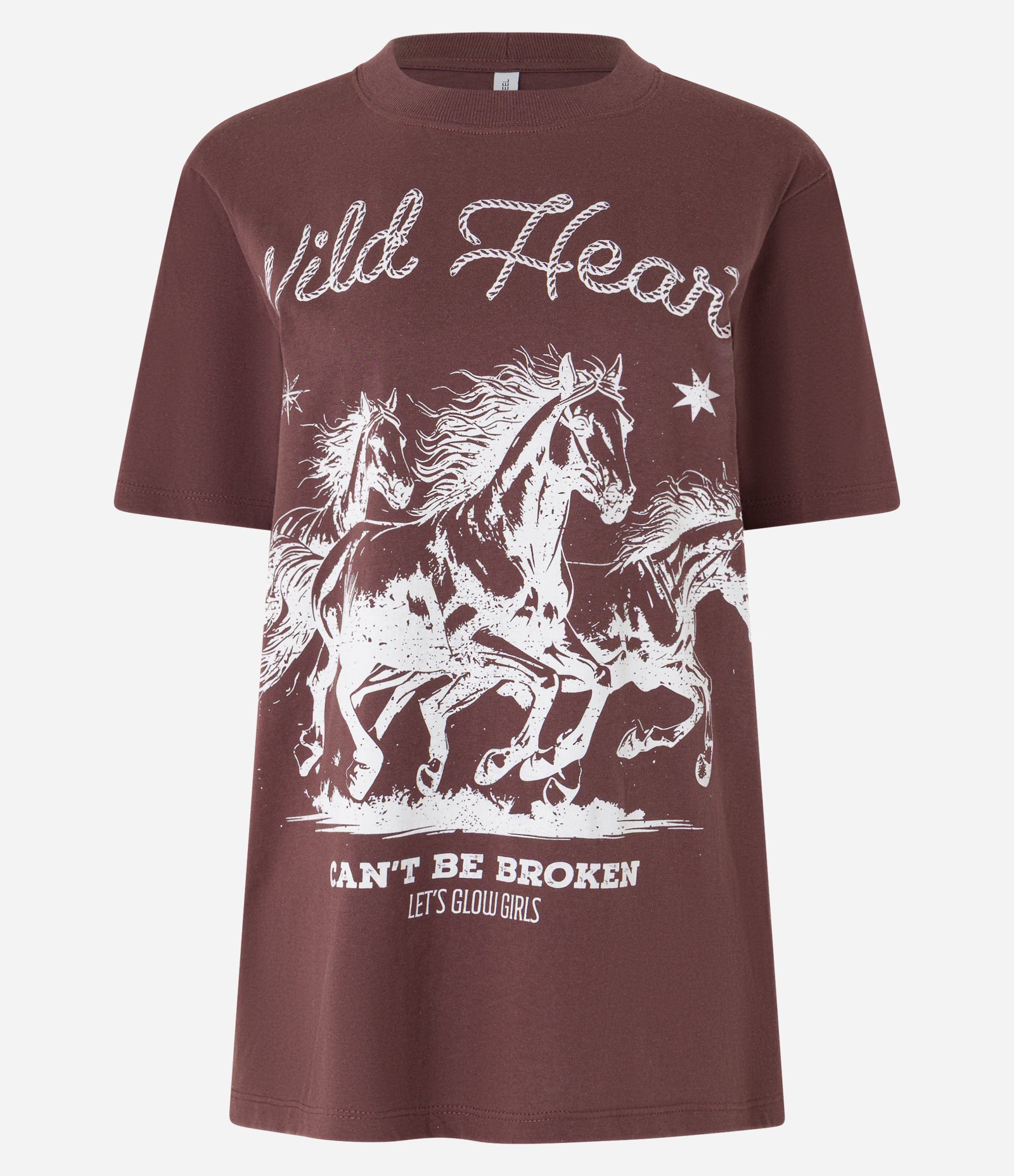 Camiseta T-Shirt Alongada com Estampa Western Wild Heart Marrom 5