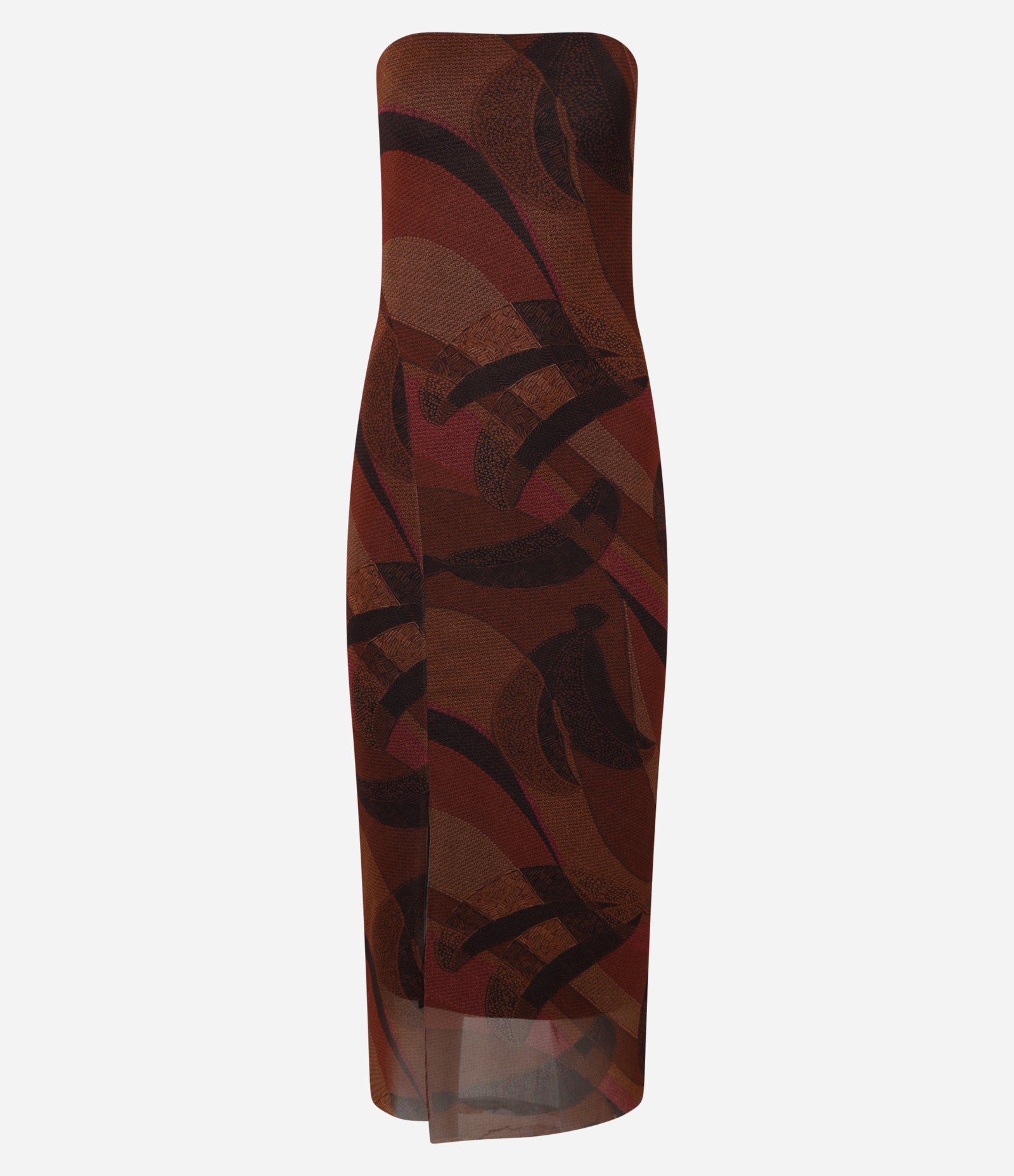 Vestido Long Midi em Tule Tomara que Caia com Fenda Vermelho 5