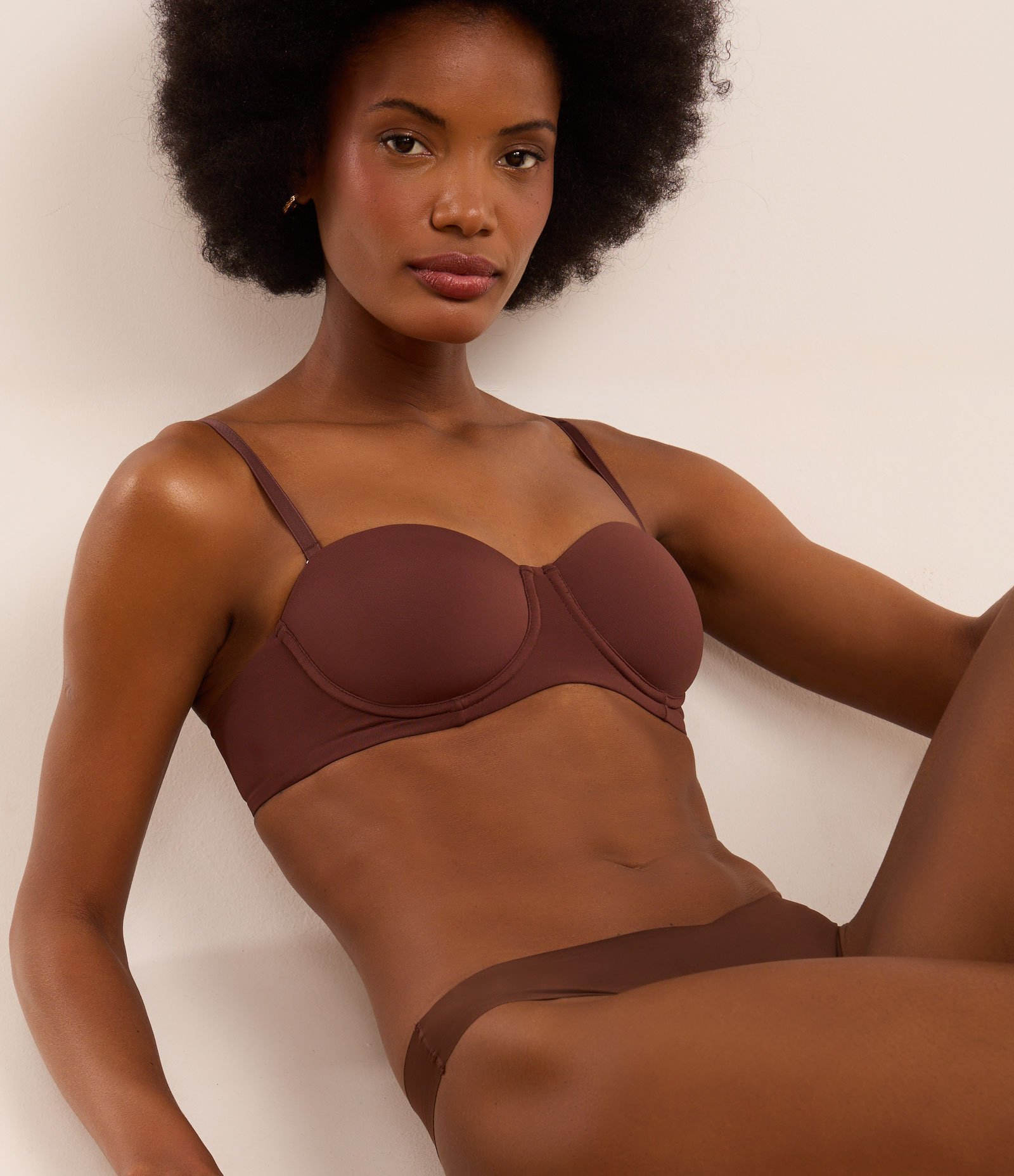 Kit 02 Calcinhas Biquíni Fio em Microfibra Marrom/Rosa Neutro 3