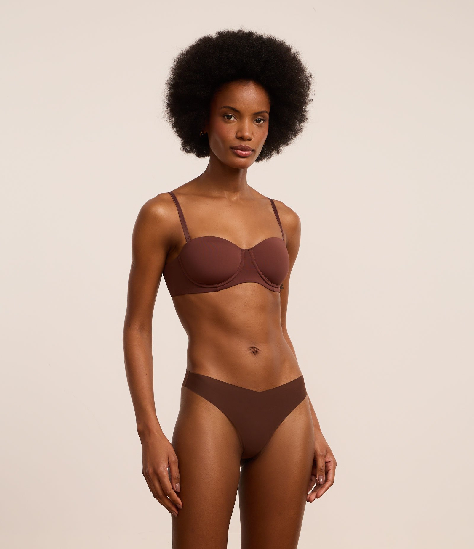 Kit 02 Calcinhas Biquíni Fio em Microfibra Marrom/Rosa Neutro 4