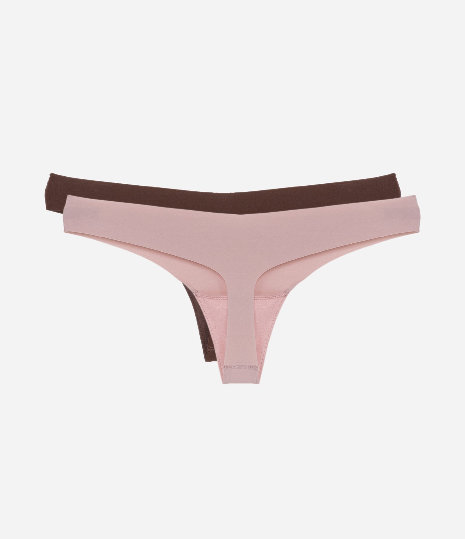 Kit 02 Calcinhas Biquíni Fio em Microfibra Marrom/Rosa Neutro 2