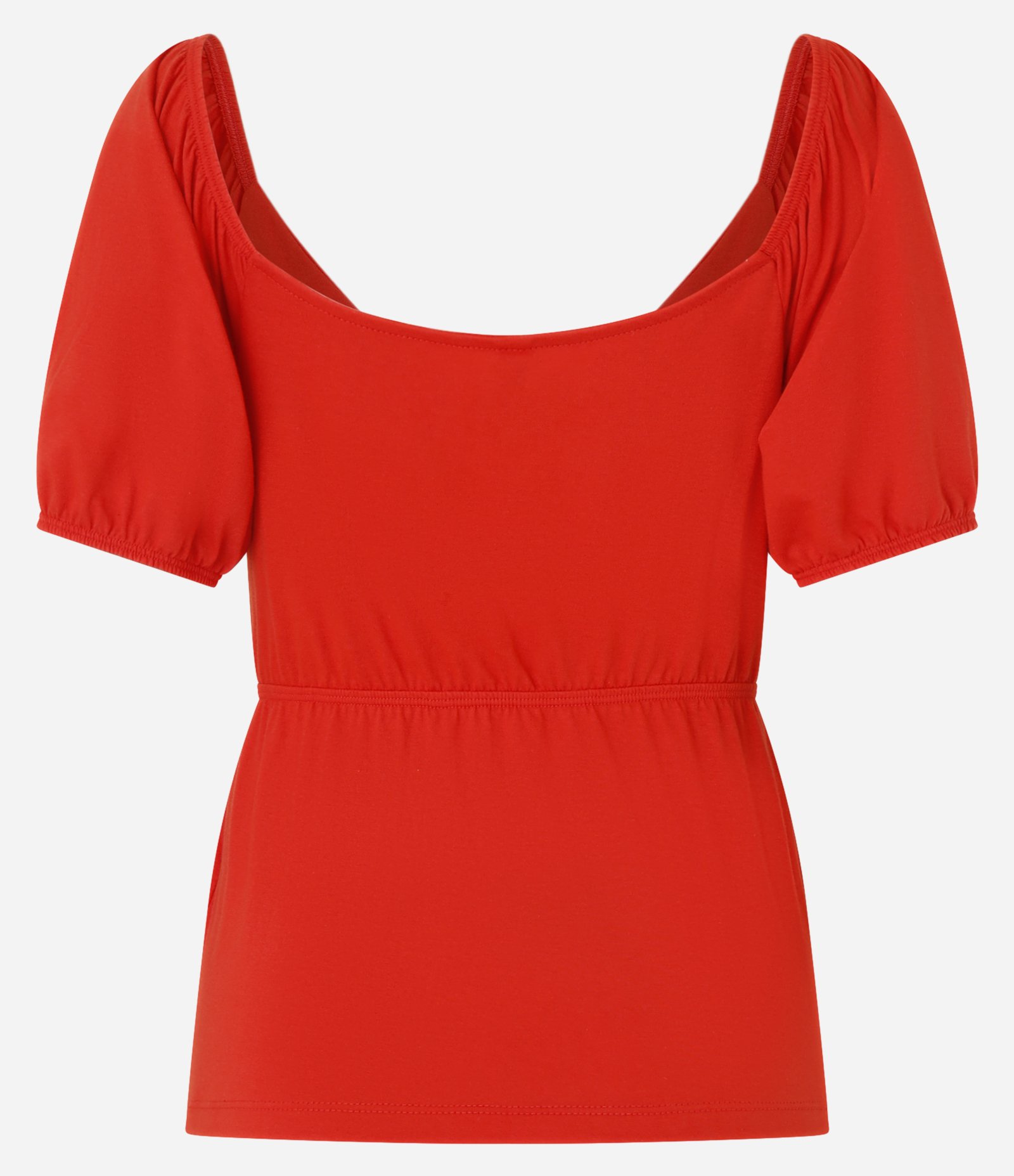 Blusa em Algodão com Mangas Bufantes e Amarração Frontal Laranja 5