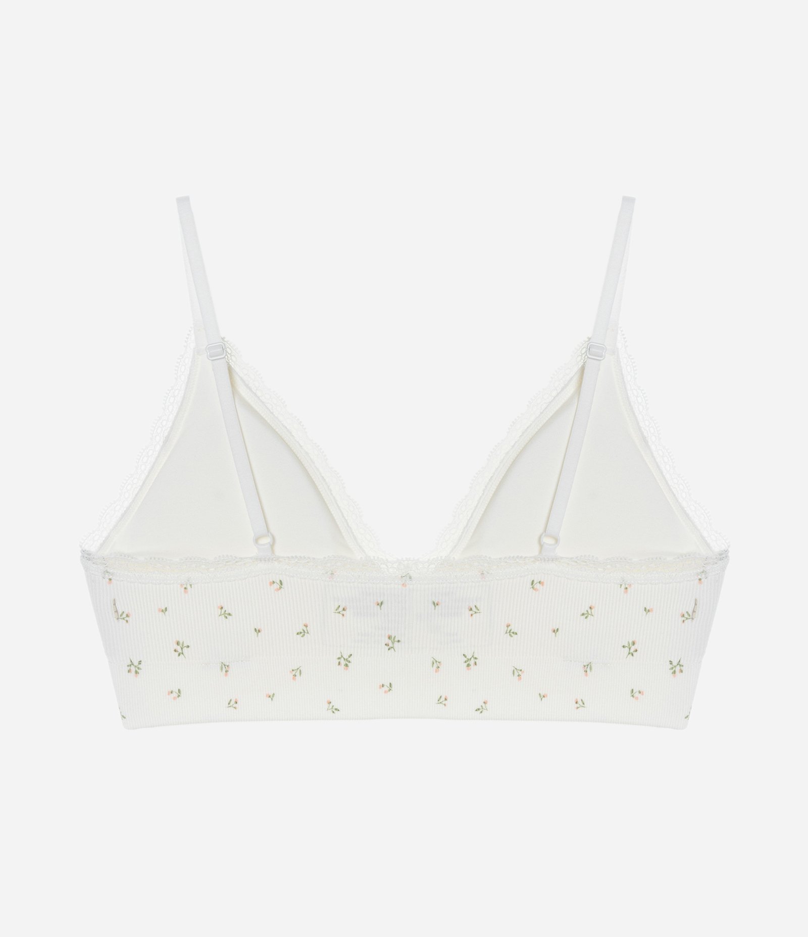 Sutiã Top Seamless Texturizado com Estampa Floral Off White 4