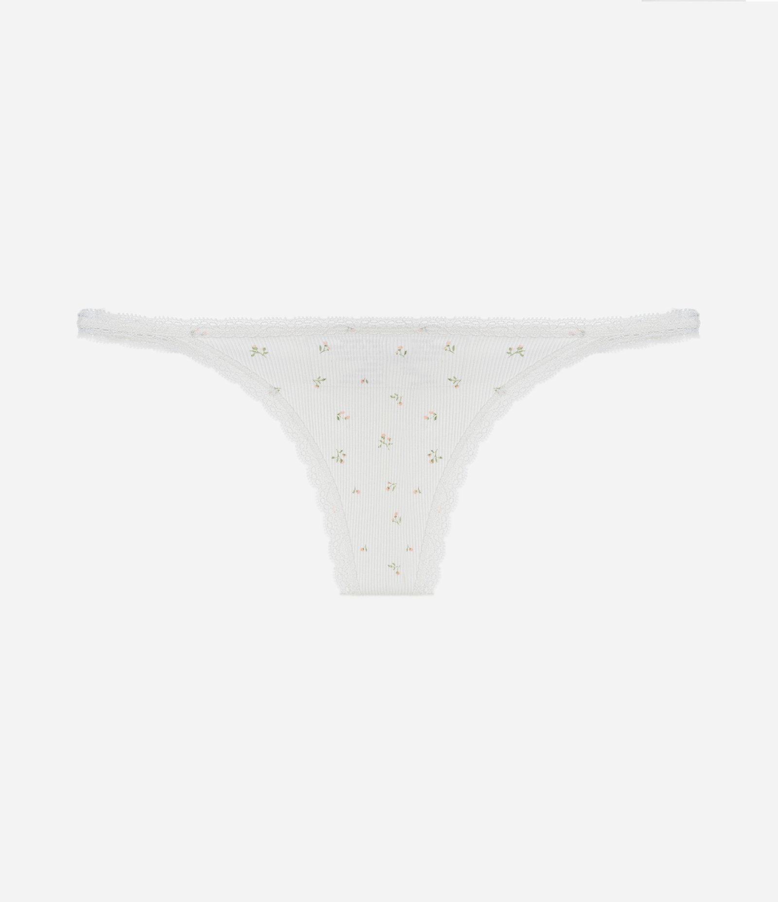 Calcinha String Fio Seamless Texturizada com Estampa Floral Off White 5
