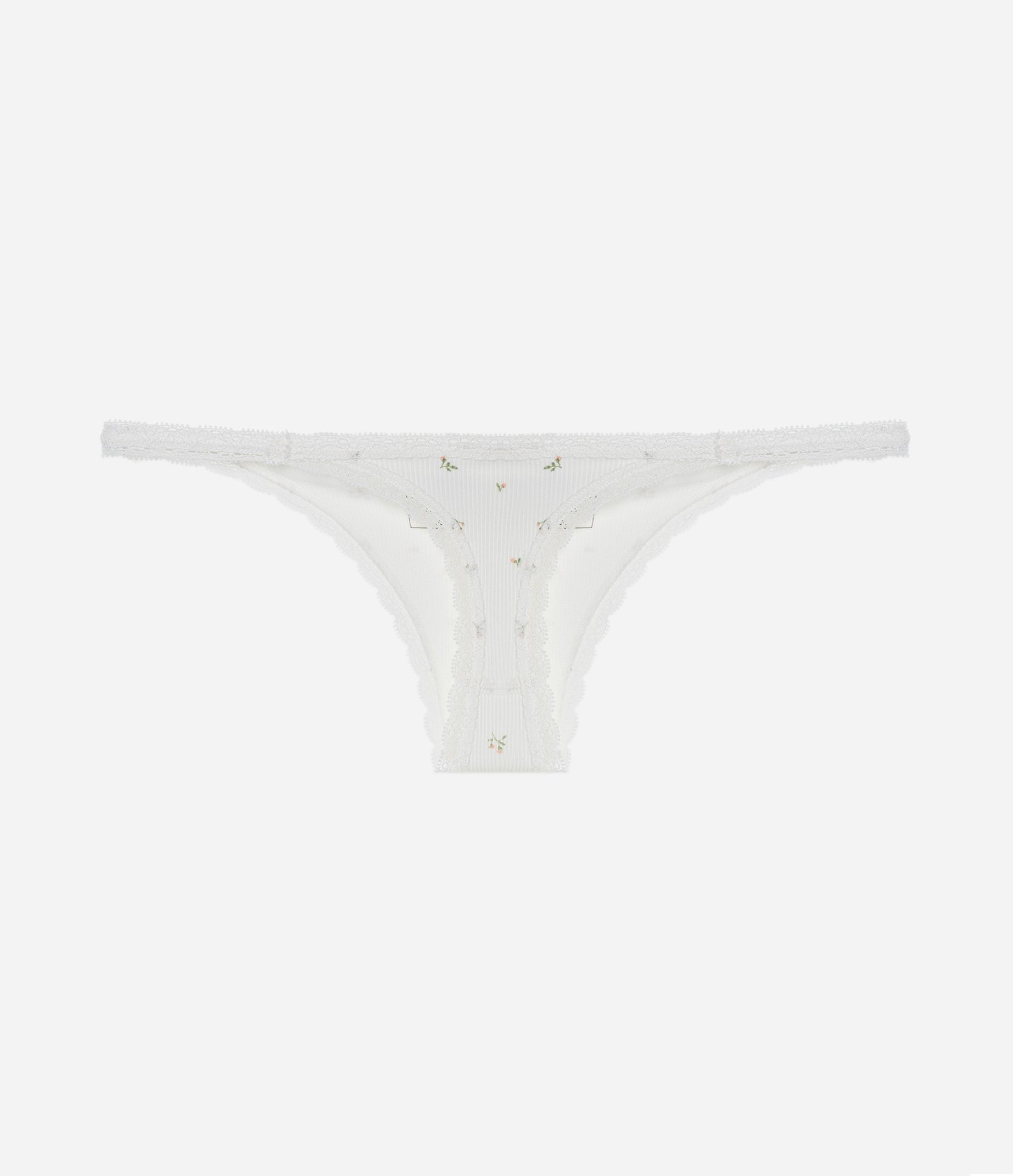 Calcinha String Fio Seamless Texturizada com Estampa Floral Off White 6