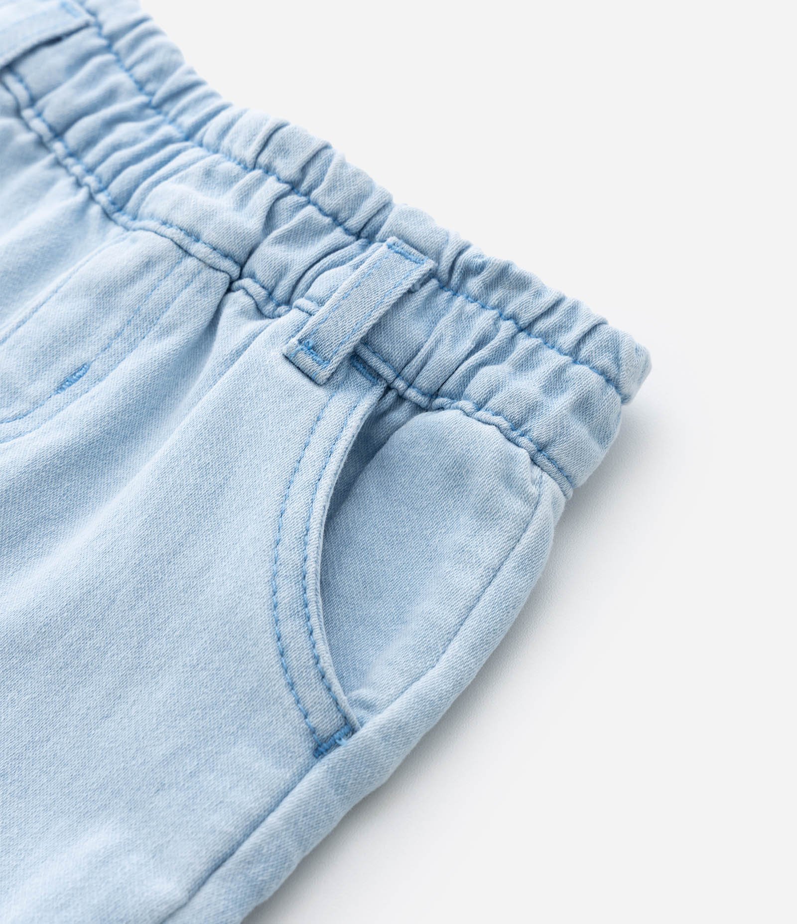 Calça Infantil Clochard em Jeans com Cinto Estampado - Tam 3 a 18 Meses Claro 7