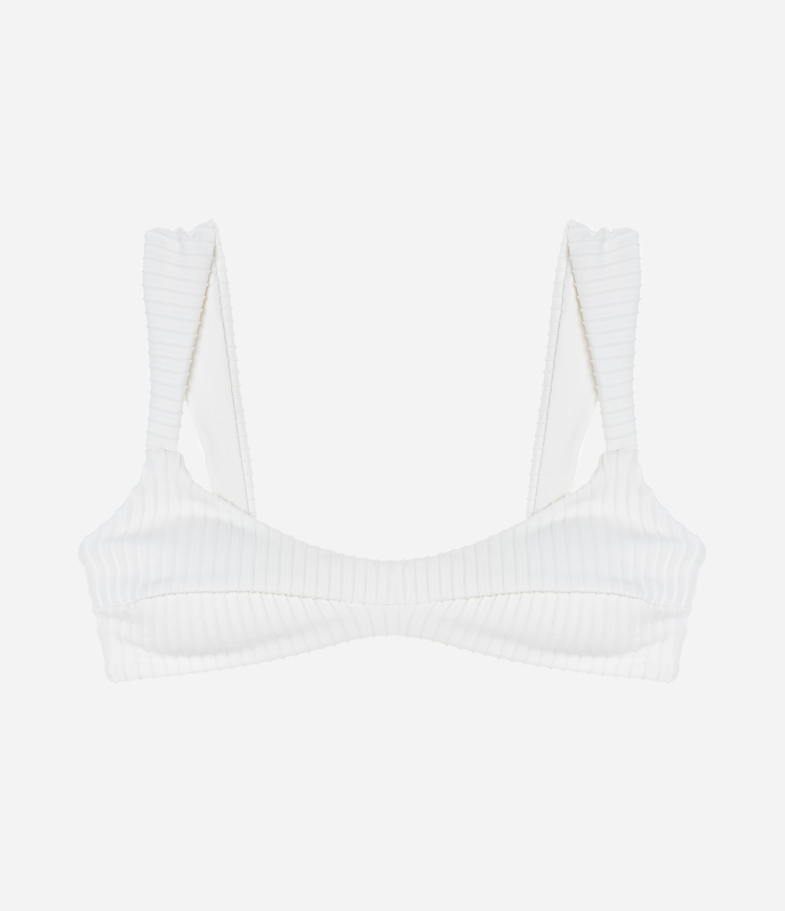 Biquíni Top Camisetinha em Microfibra Texturizada e Alças Grossas Branco 5