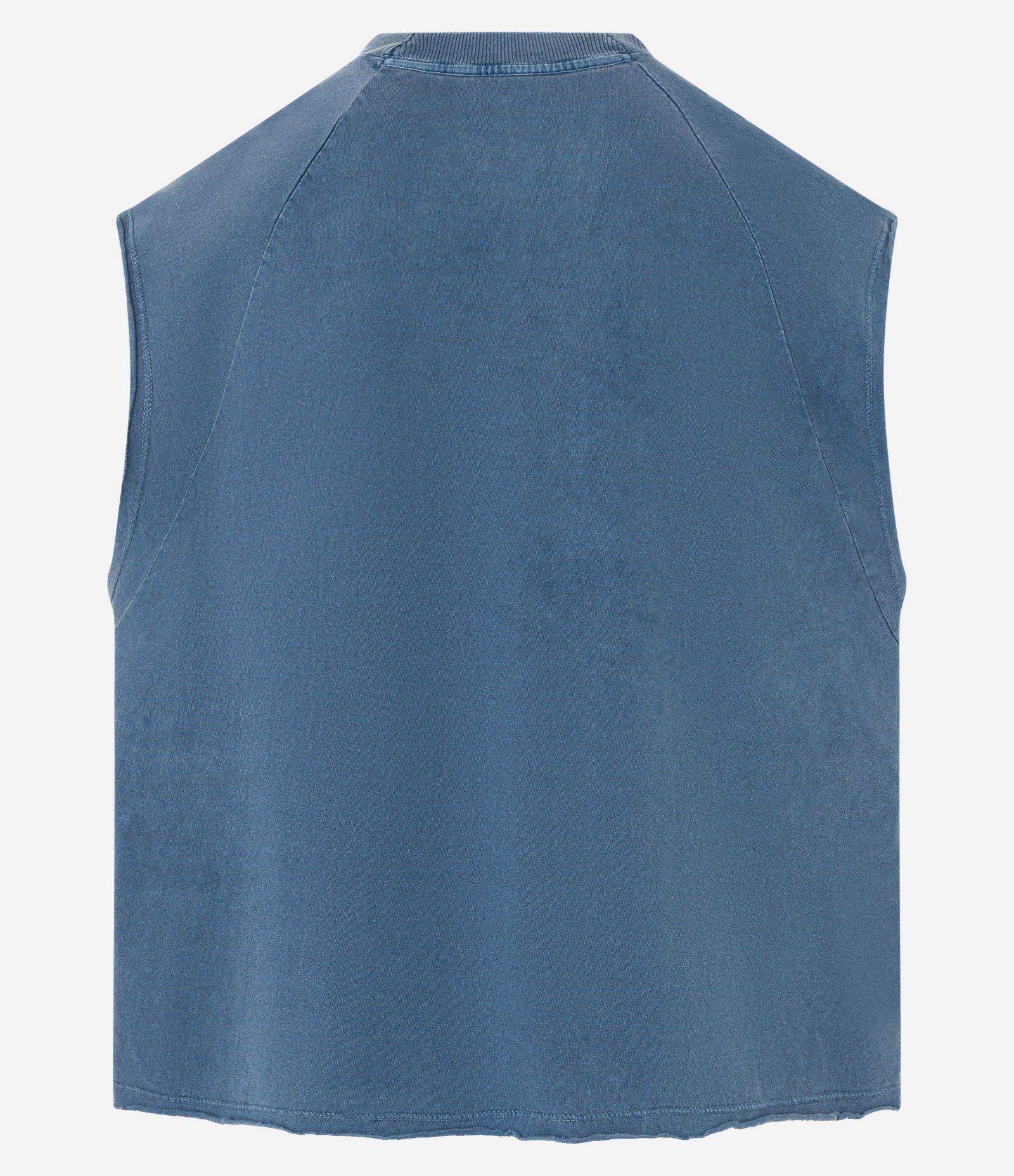 Regata Boxy em Algodão com Estampa Lettering e Efeito Estonado Azul 7