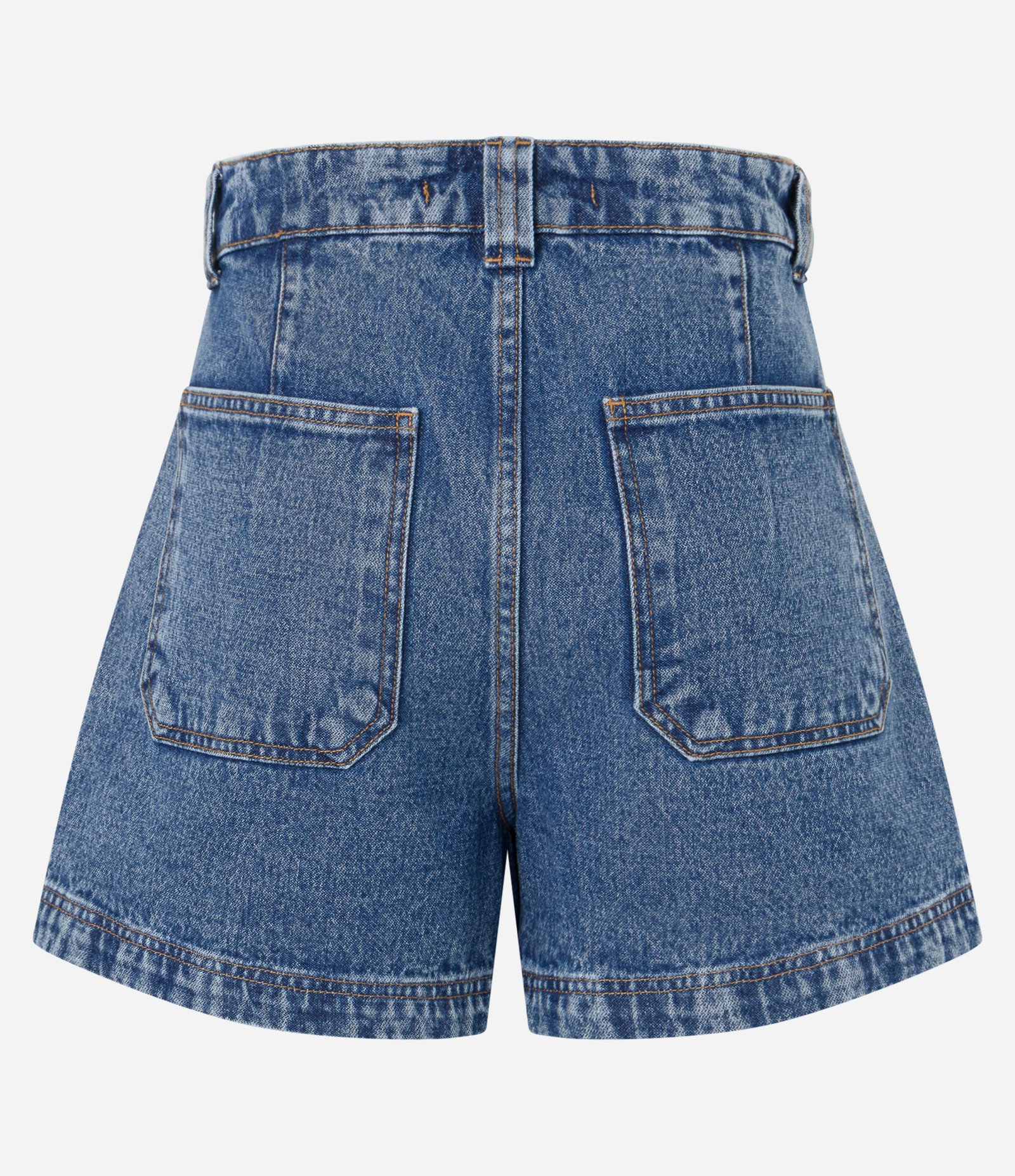 Short Mom Jeans com Cós Interno Estampado Azul Médio 2