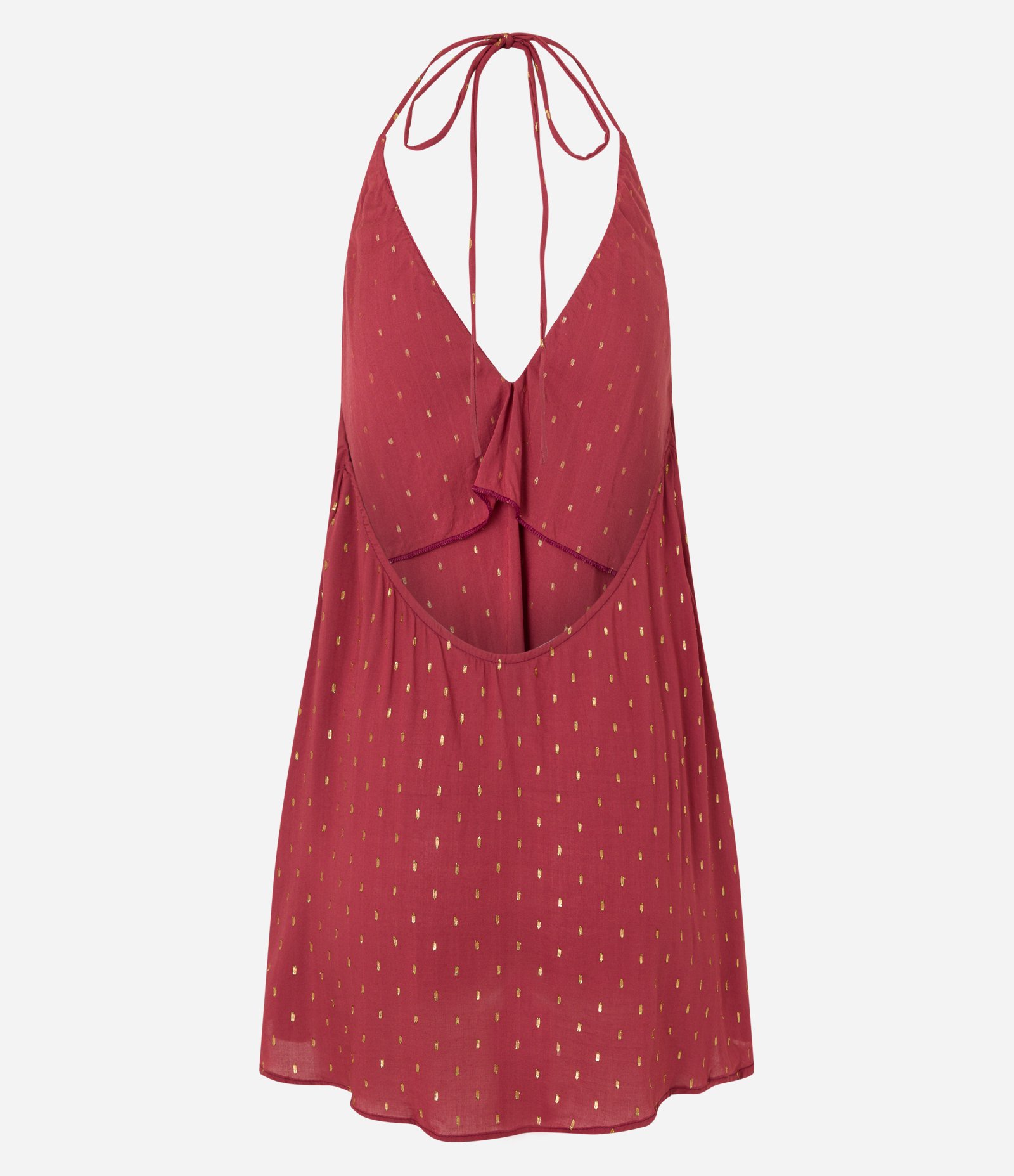 Blusa Frente Única em Cetim com Aplicação de Brilhos Vermelho 6