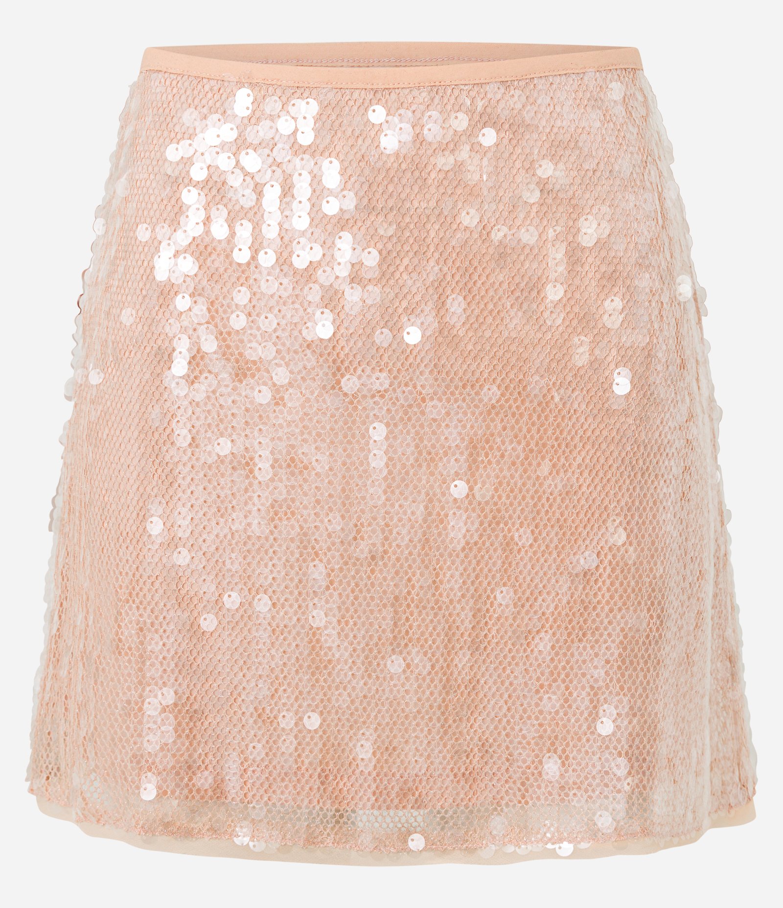 Minissaia em Paetê Espelhado Coral Claro 5