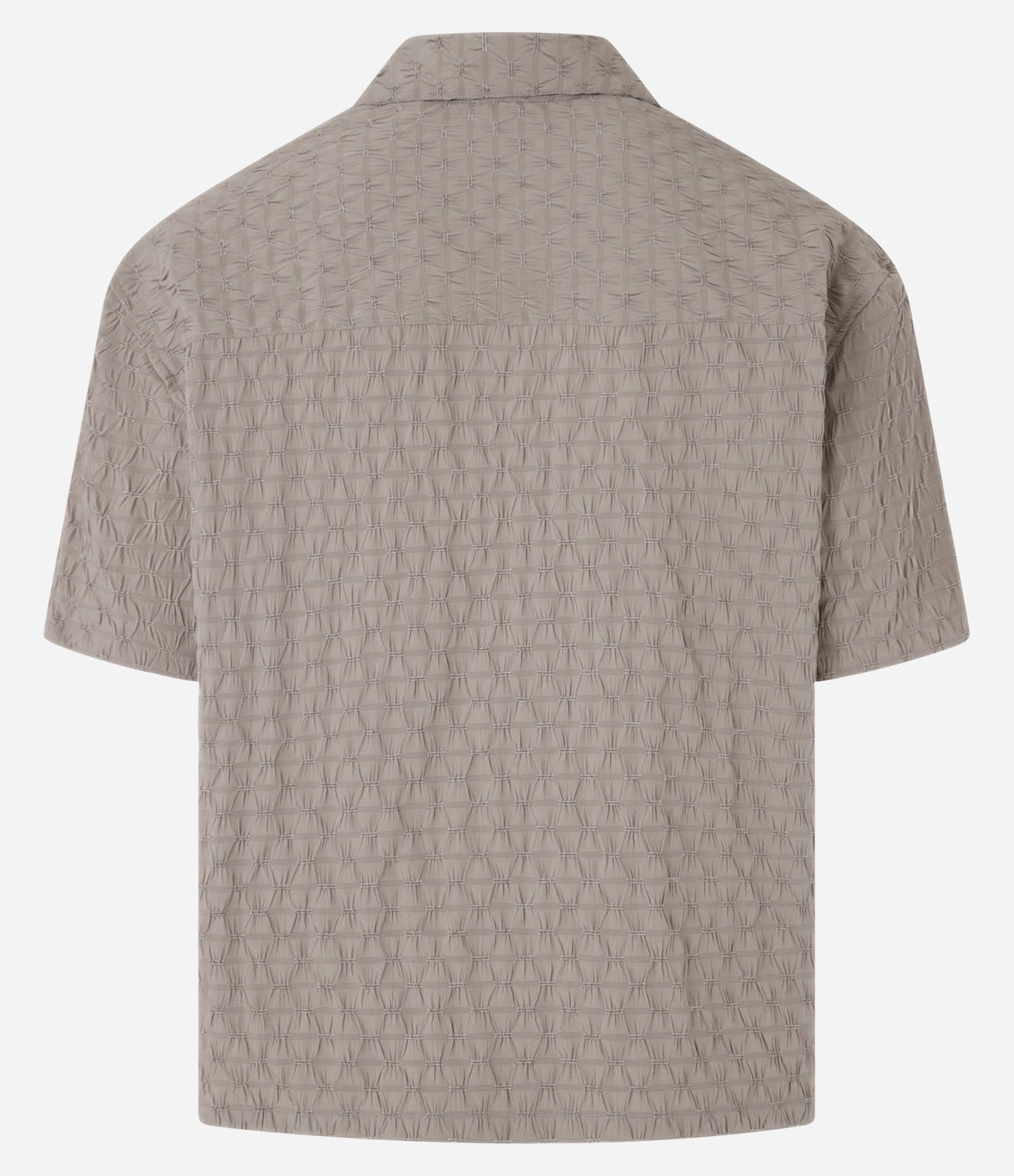 Camisa Boxy com Textura Geométrica Marrom 8