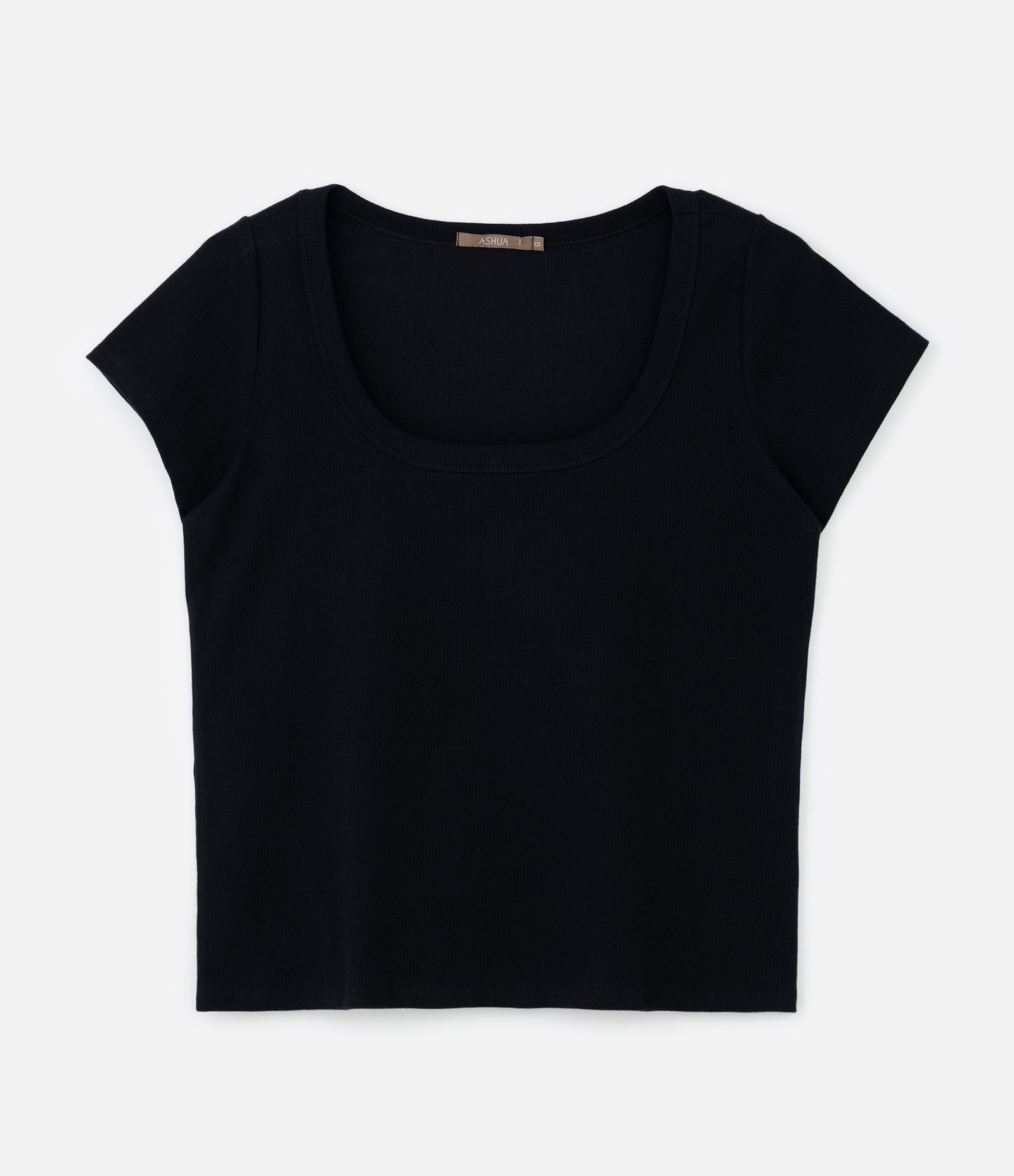 Blusa em Ribana com Decote Curve & Plus Size Preto 4