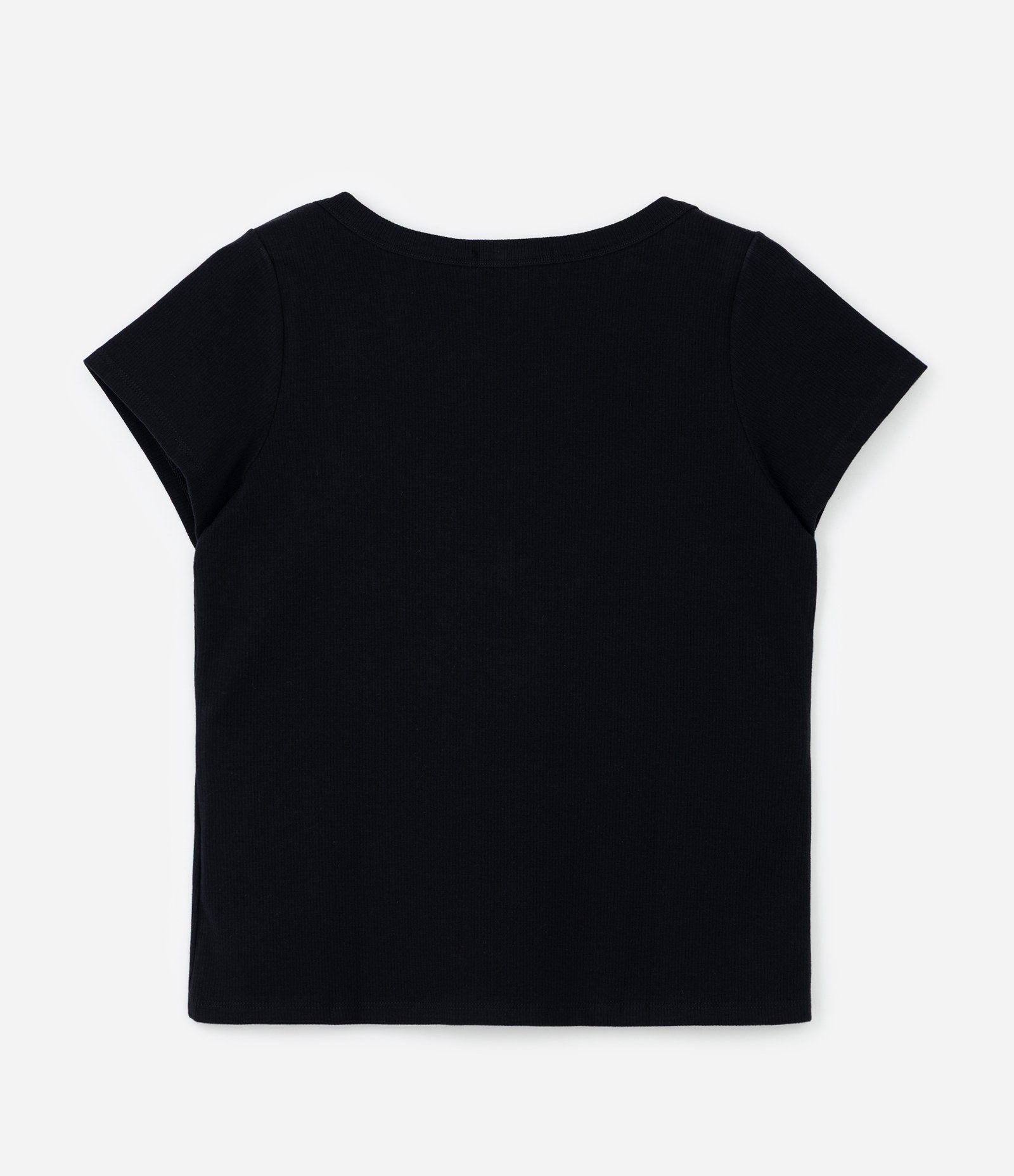 Blusa em Ribana com Decote Curve & Plus Size Preto 5