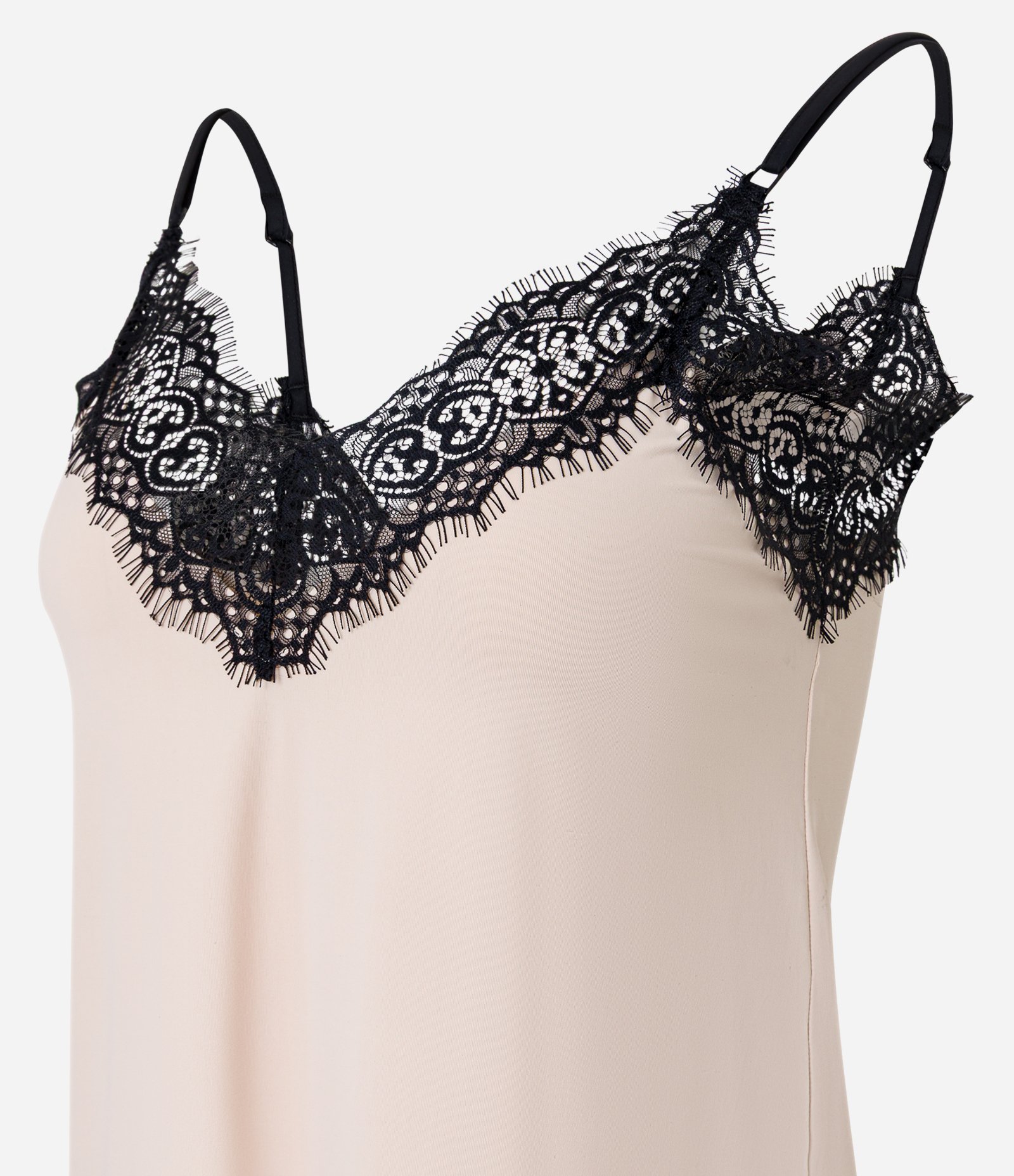 Pijama Short Doll em Microfibra com Detalhe de Renda Contrastante Bege 2