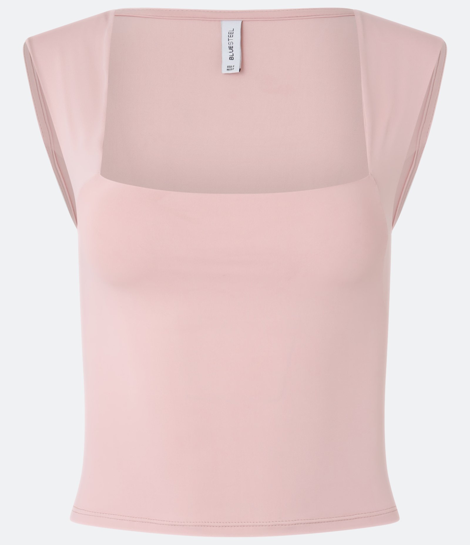 Blusa Sem Manga em Microfibra com Decote Quadrado Rosa 4
