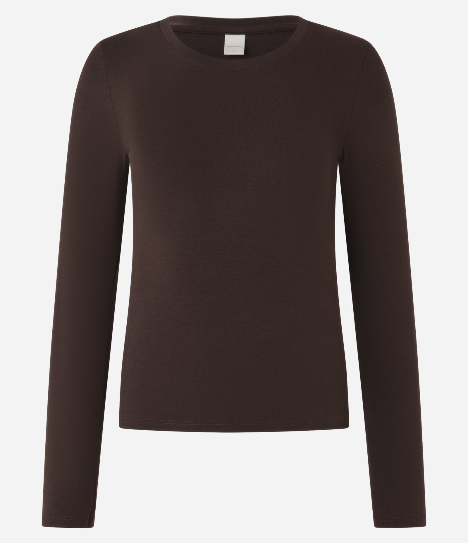 Blusa em Algodão com Gola Redonda Marrom 5