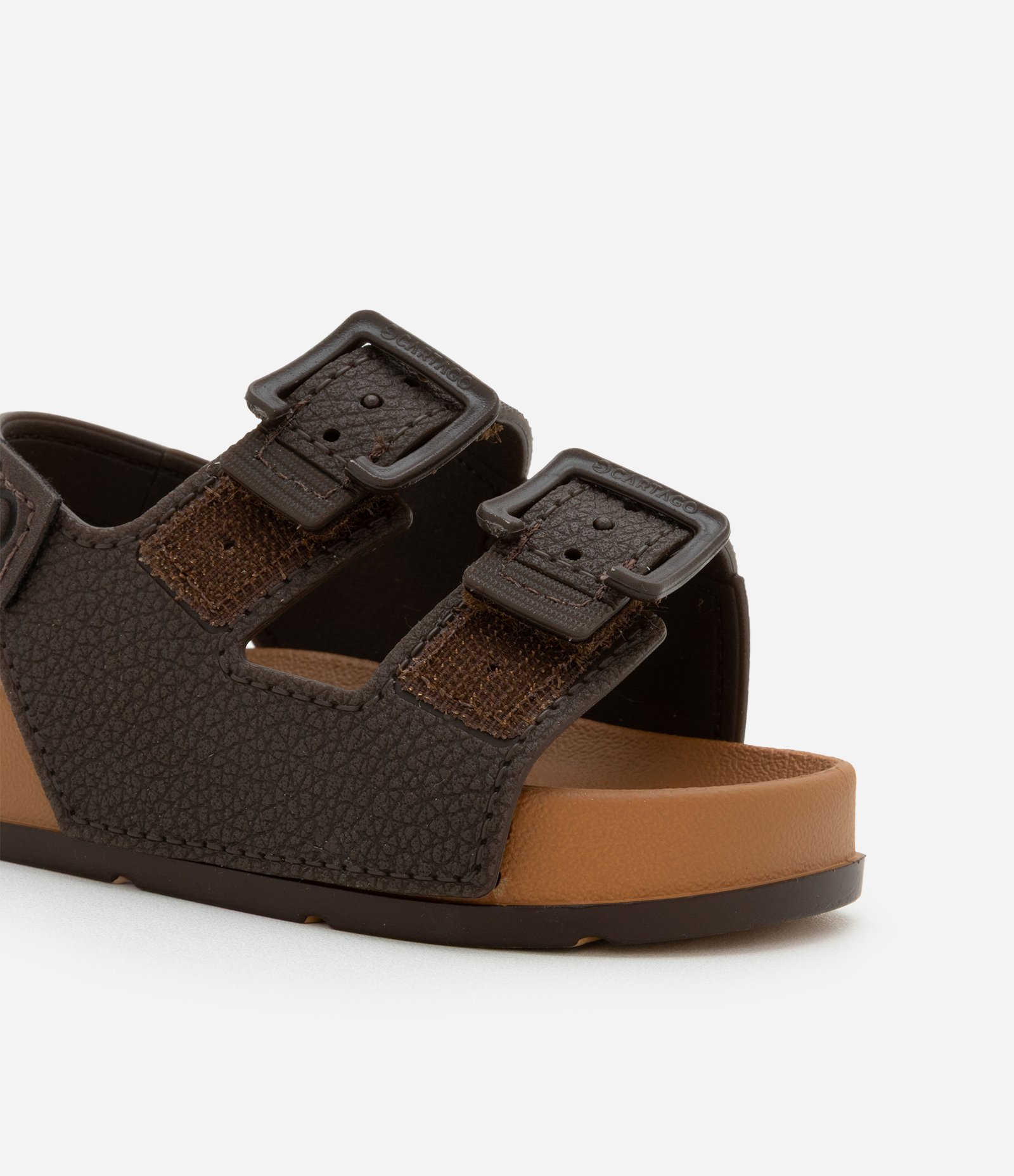 Sandália Infantil com Duas Fivelas - Tam 17 a 25 Marrom 4