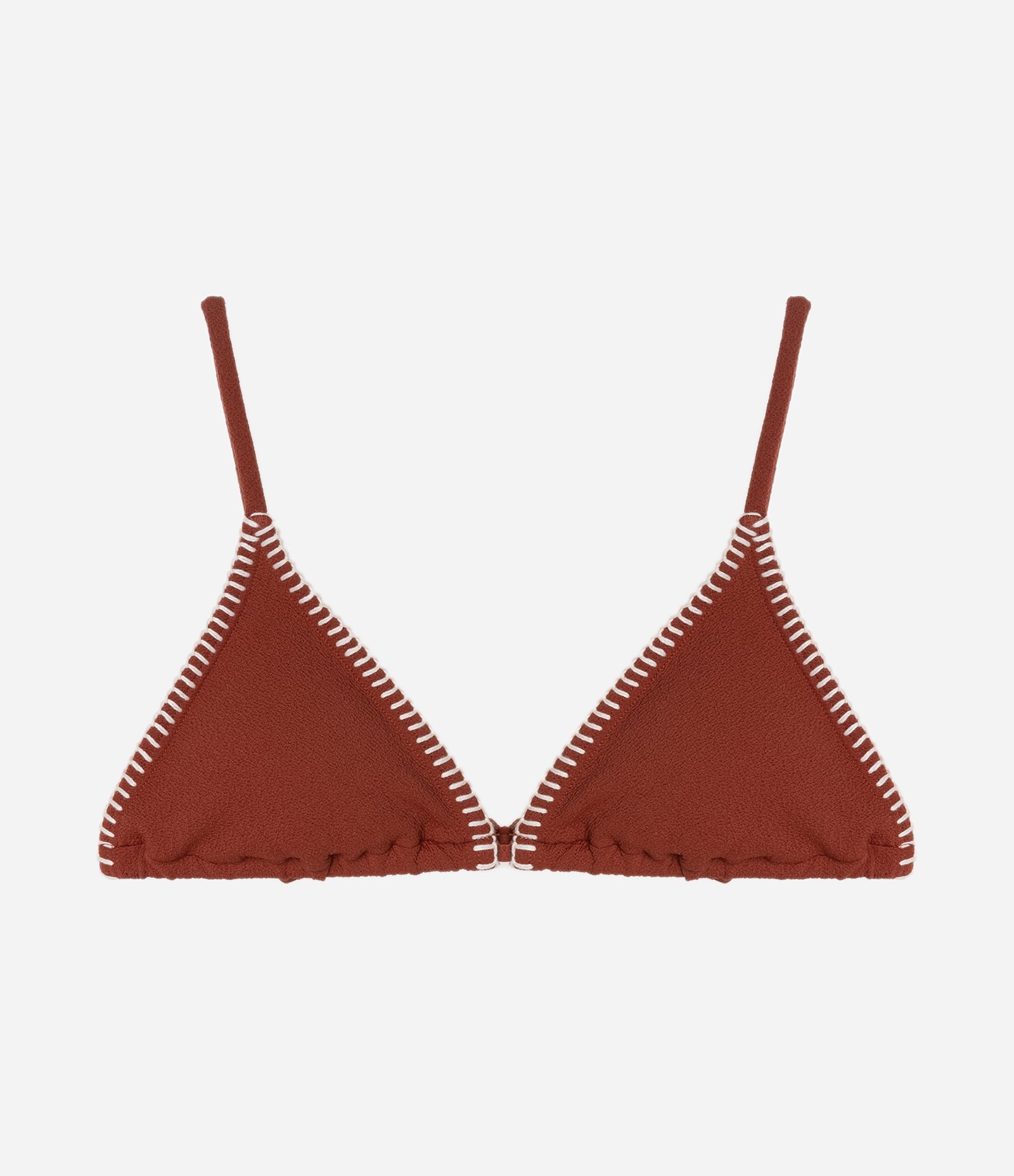 Biquíni Top Cortininha em Microfibra com Pesponto Contrastante Marrom 5