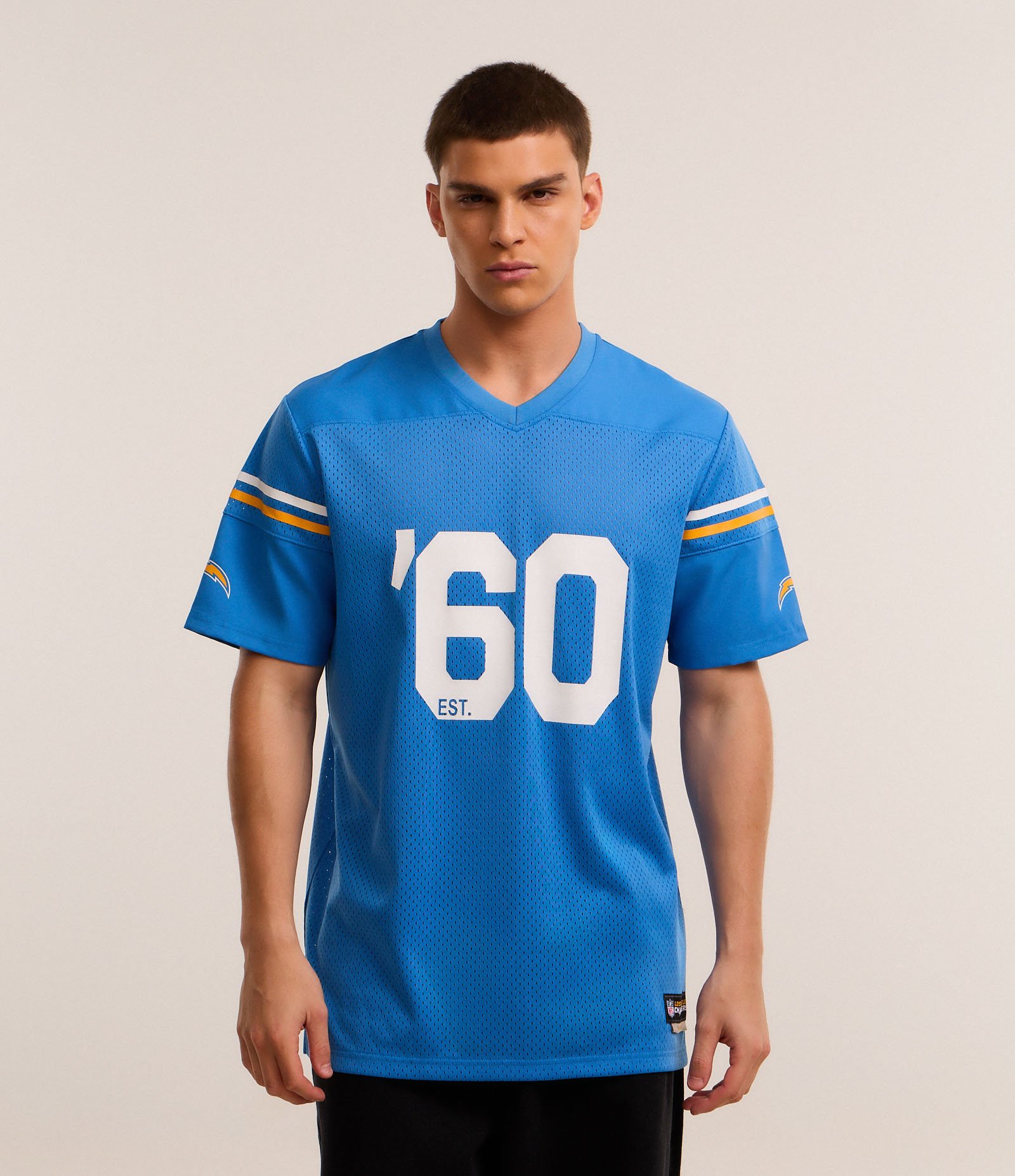 Camiseta Esportiva com Tecnologia Dry e Estampa Los Angeles Chargers NFL Azul 1