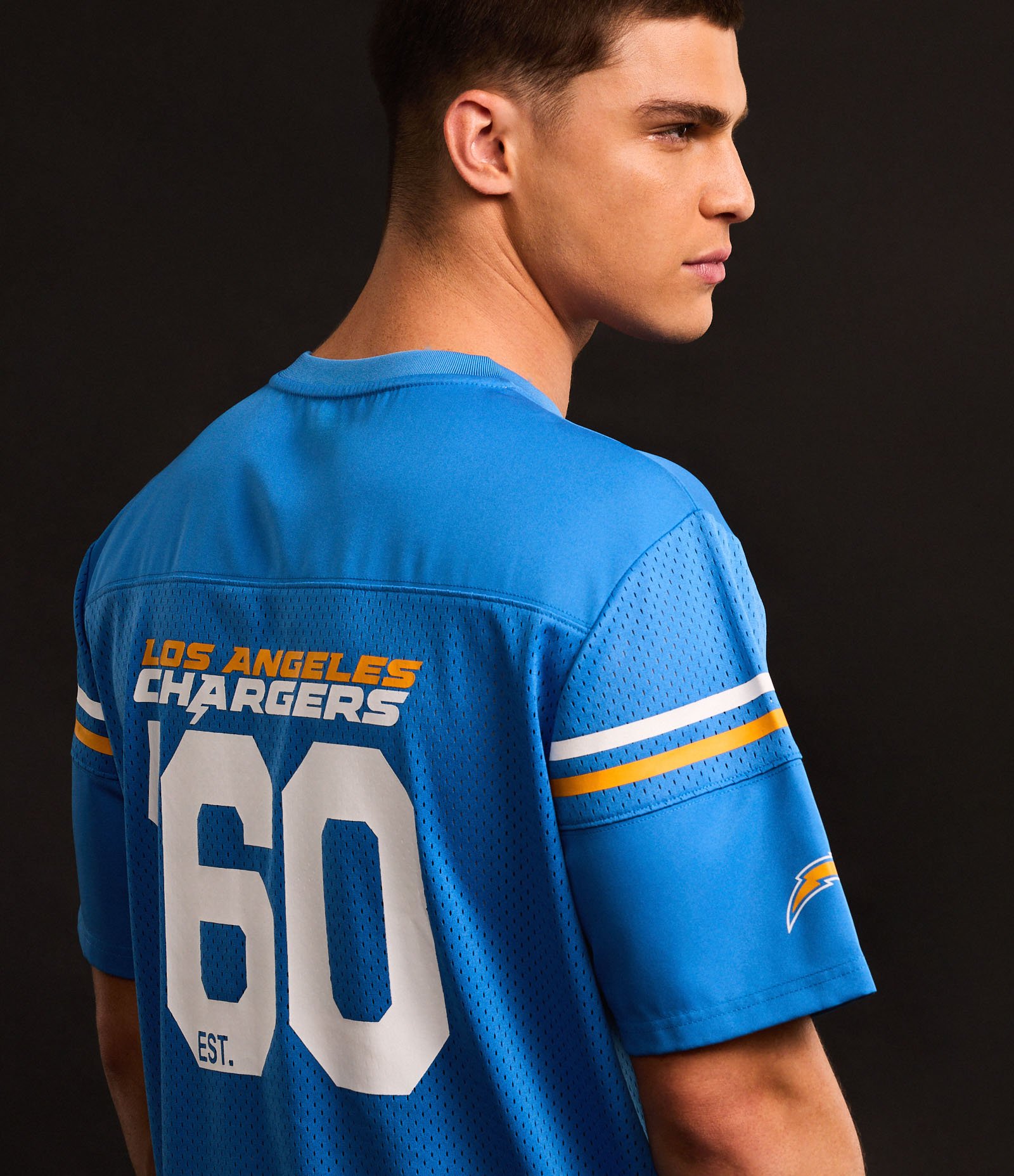 Camiseta Esportiva com Tecnologia Dry e Estampa Los Angeles Chargers NFL Azul 3
