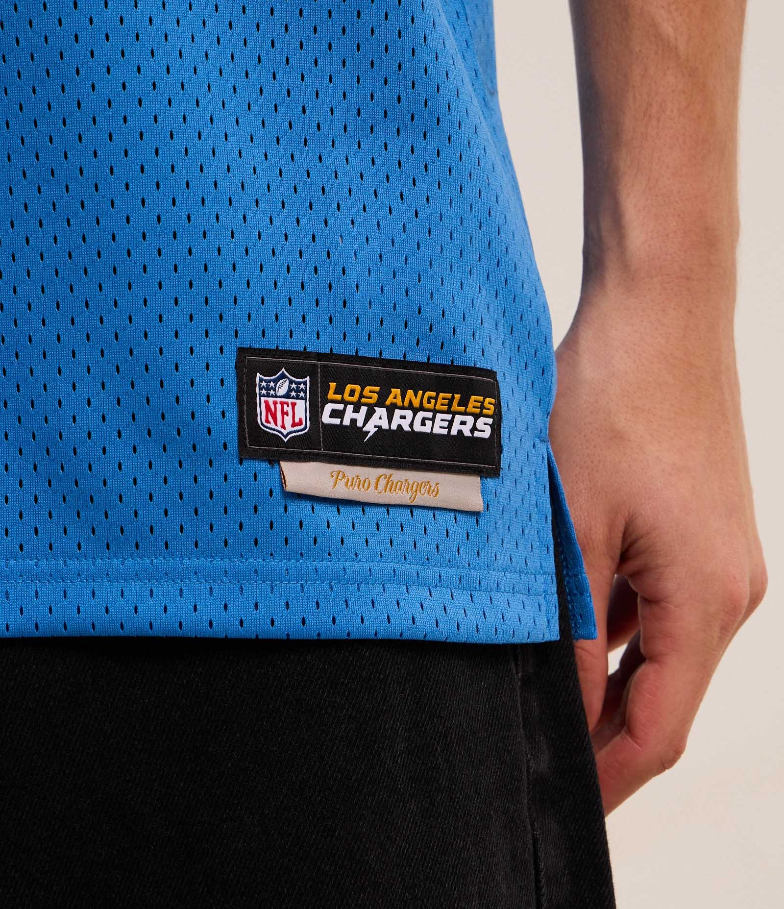 Camiseta Esportiva com Tecnologia Dry e Estampa Los Angeles Chargers NFL Azul 4