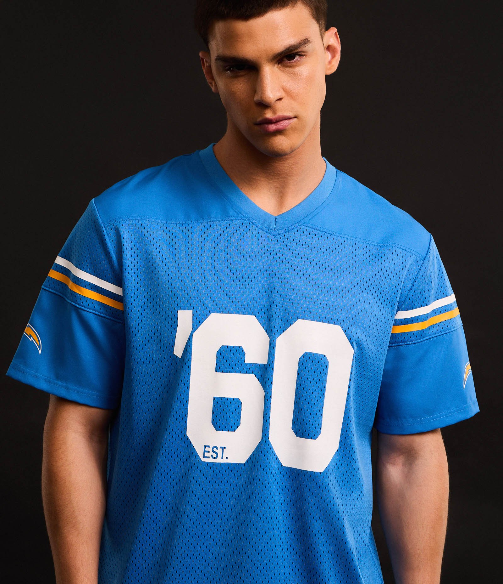 Camiseta Esportiva com Tecnologia Dry e Estampa Los Angeles Chargers NFL Azul 5