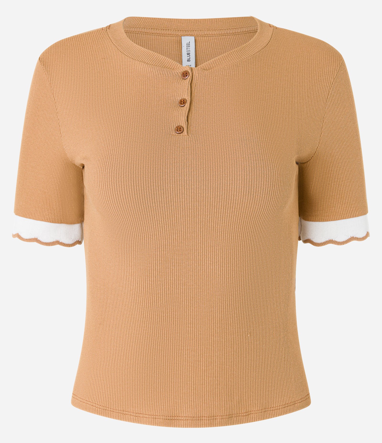 Blusa em Ribana com Botões e Detalhe nas Mangas 4