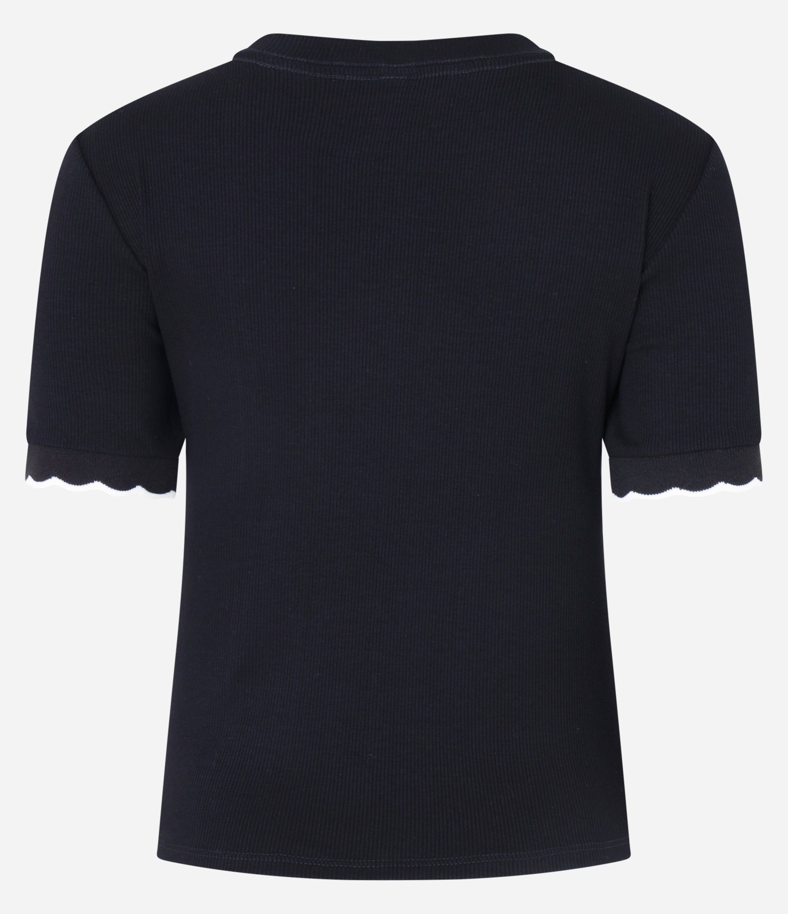 Blusa em Ribana com Botões e Detalhe nas Mangas Preto 7