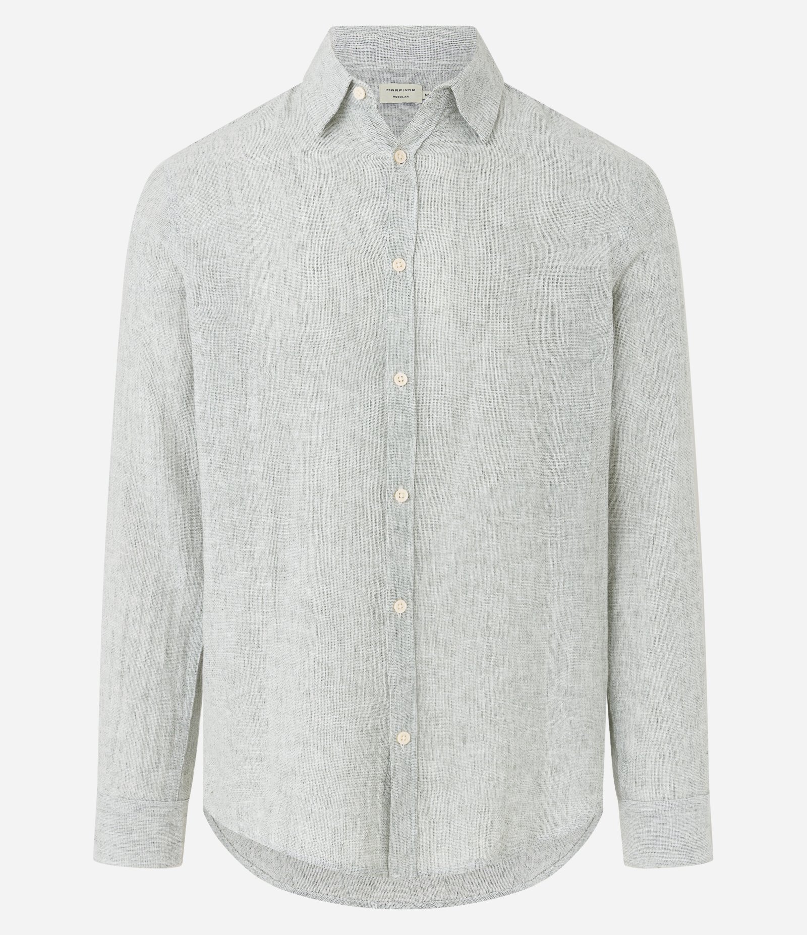 Camisa Regular em Linho e Gola Colarinho Verde 6