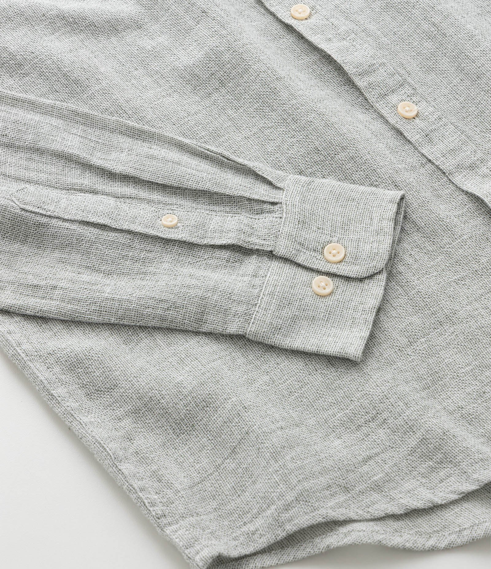 Camisa Regular em Linho e Gola Colarinho Verde 12