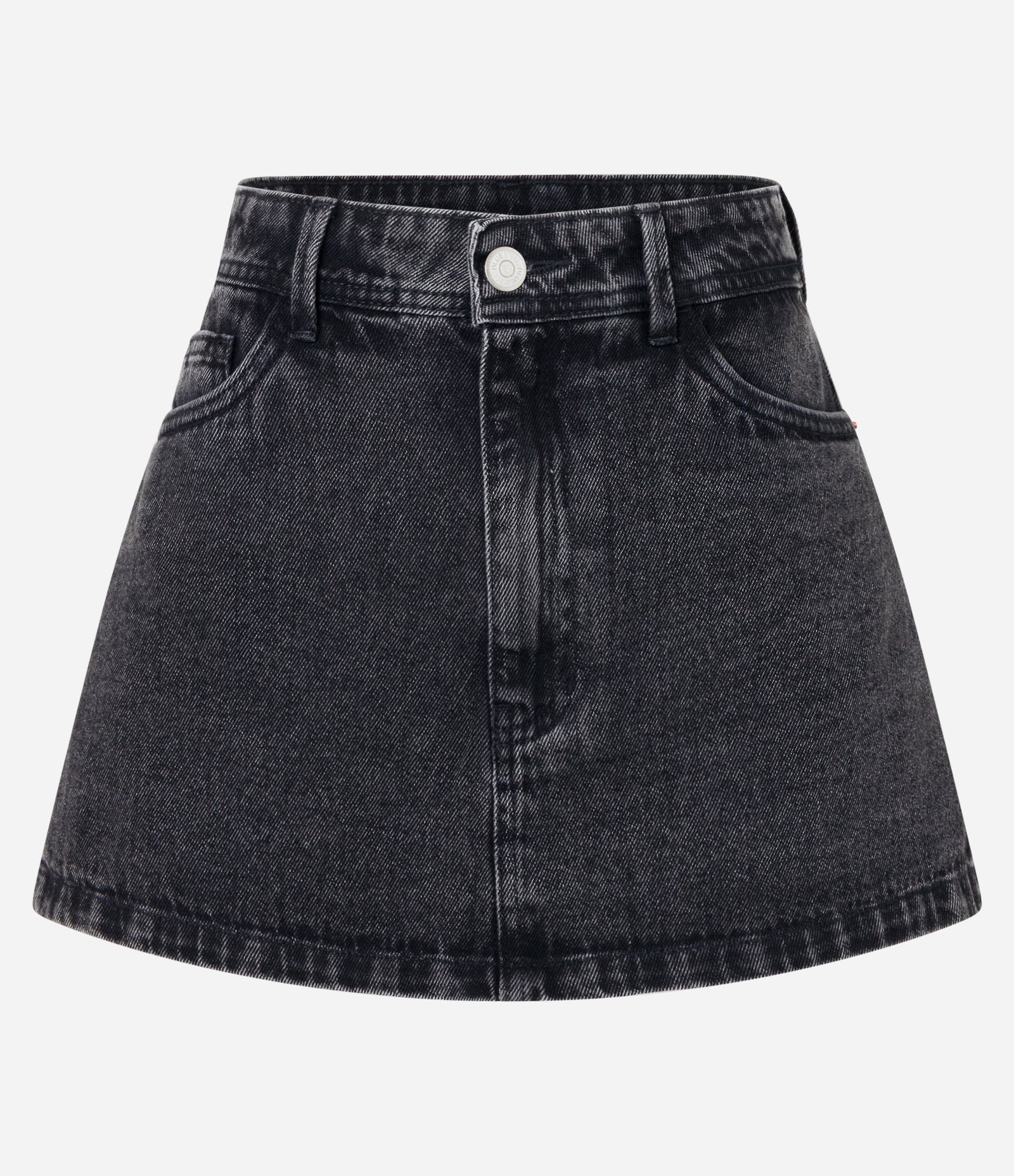 Short Saia Jeans com Efeito Marmorizado Preto 6