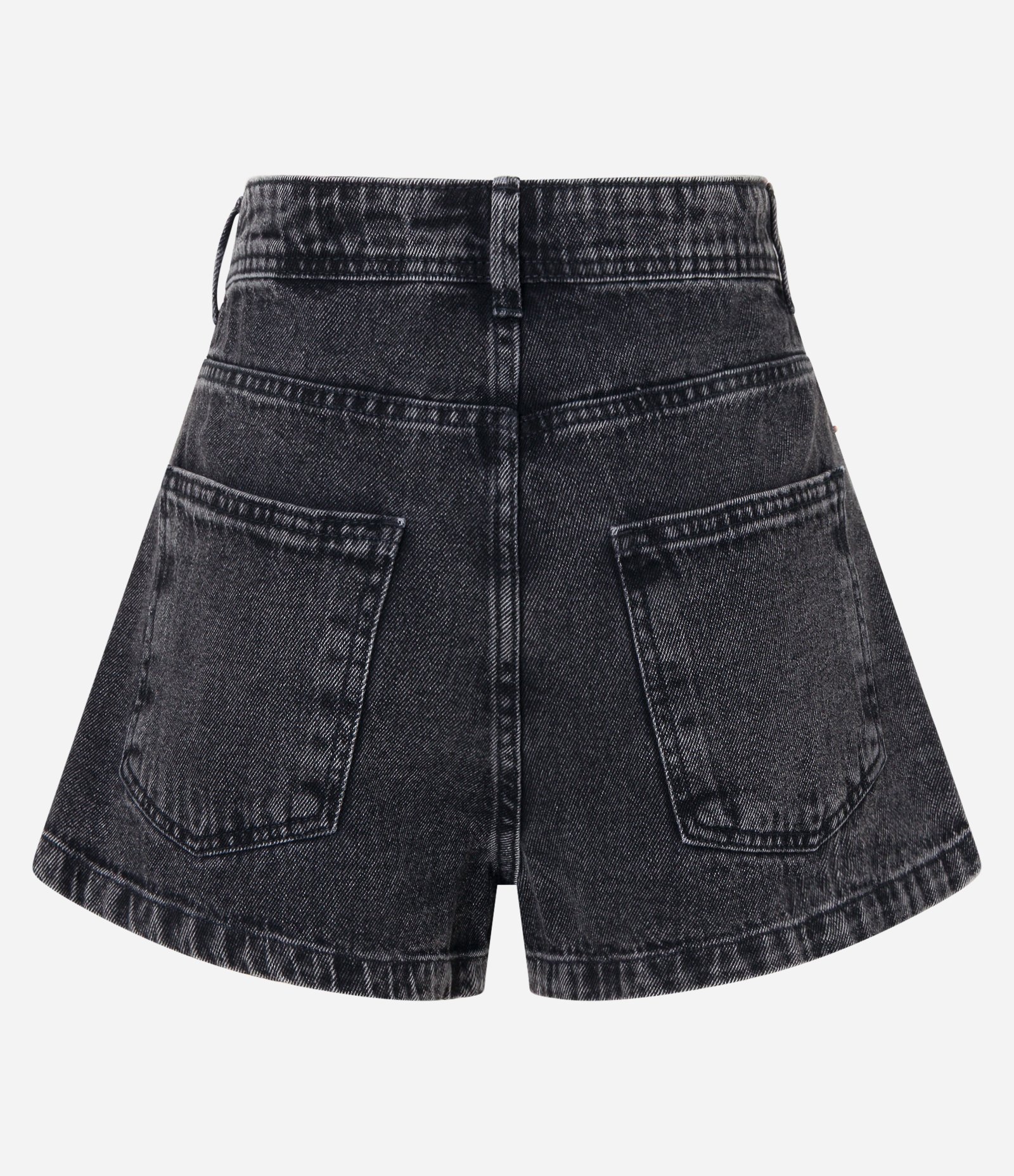Short Saia Jeans com Efeito Marmorizado Preto 7