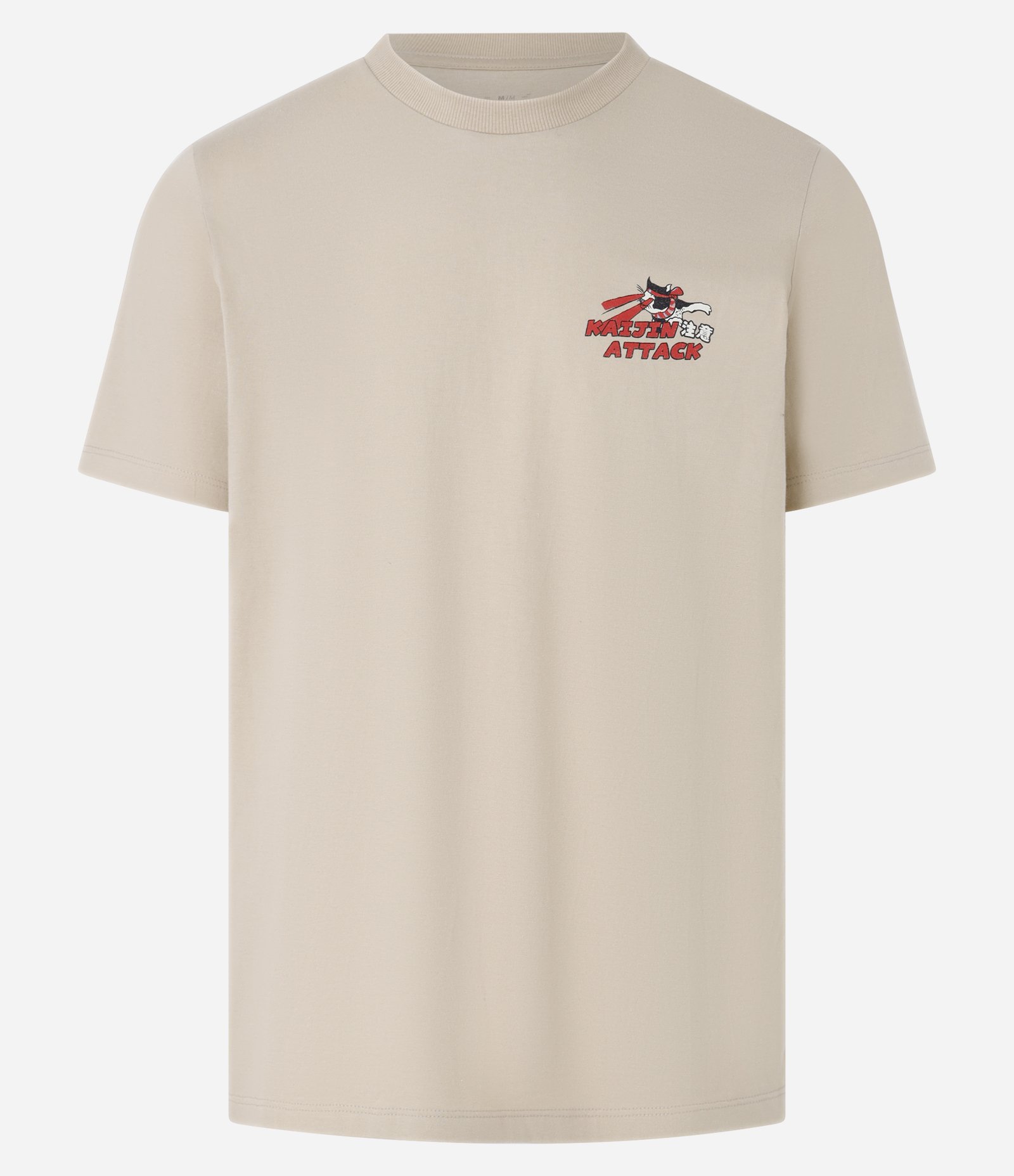 Camiseta Regular em Algodão com Estampa Estilo Anime Bege 7