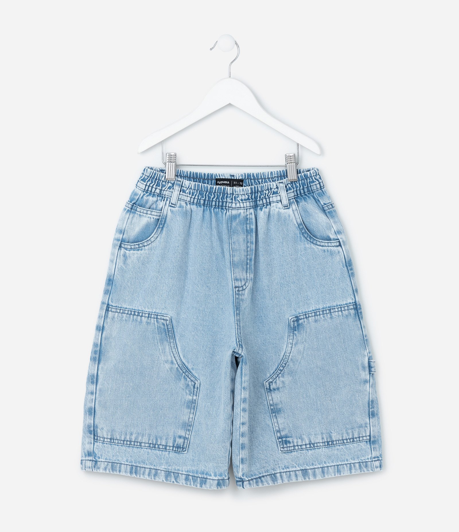 Bermuda Ampla Infantil Marmorizada - Tam 5 a 14 Anos Azul 1