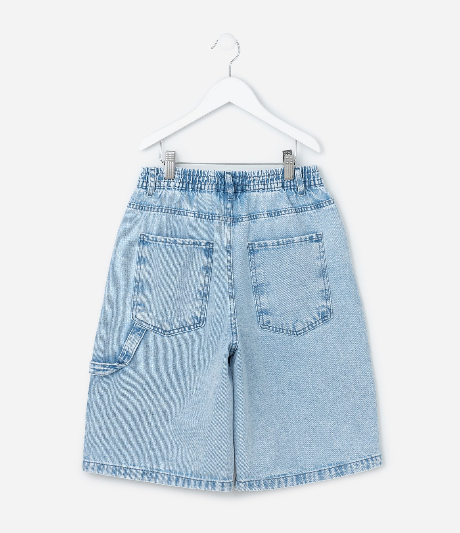 Bermuda Ampla Infantil Marmorizada - Tam 5 a 14 Anos Azul 2