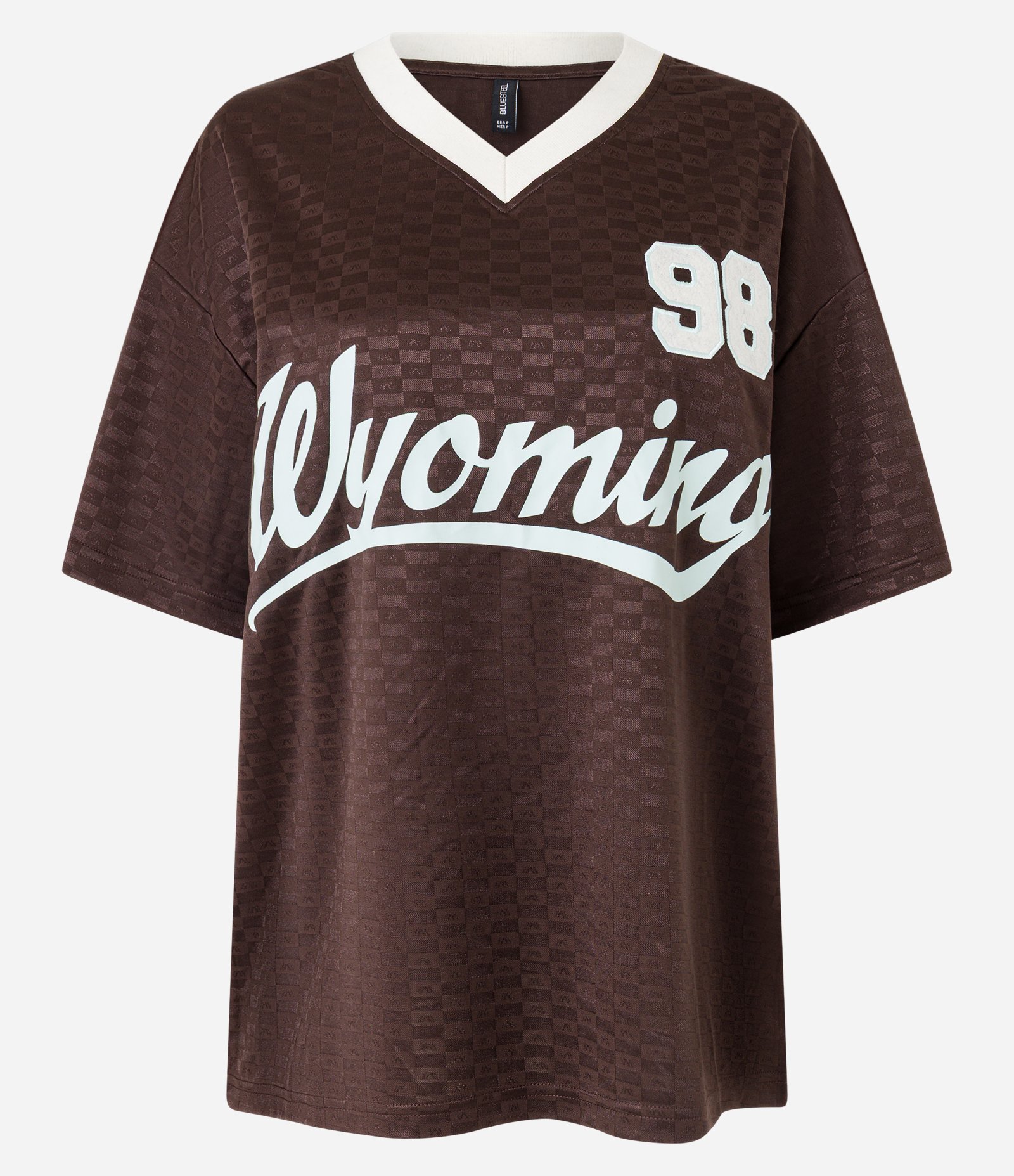 Camiseta Oversized Sportcore com Lettering Wyoming Marrom 7