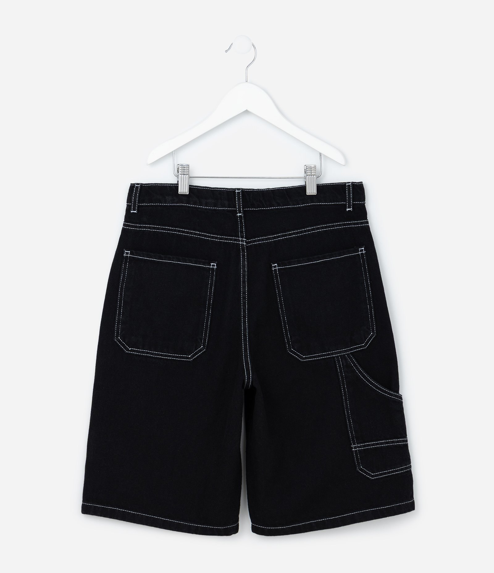 Bermuda Steet em Jeans com Costura Contrastante- Tam 5 A 14 Anos Preto 2